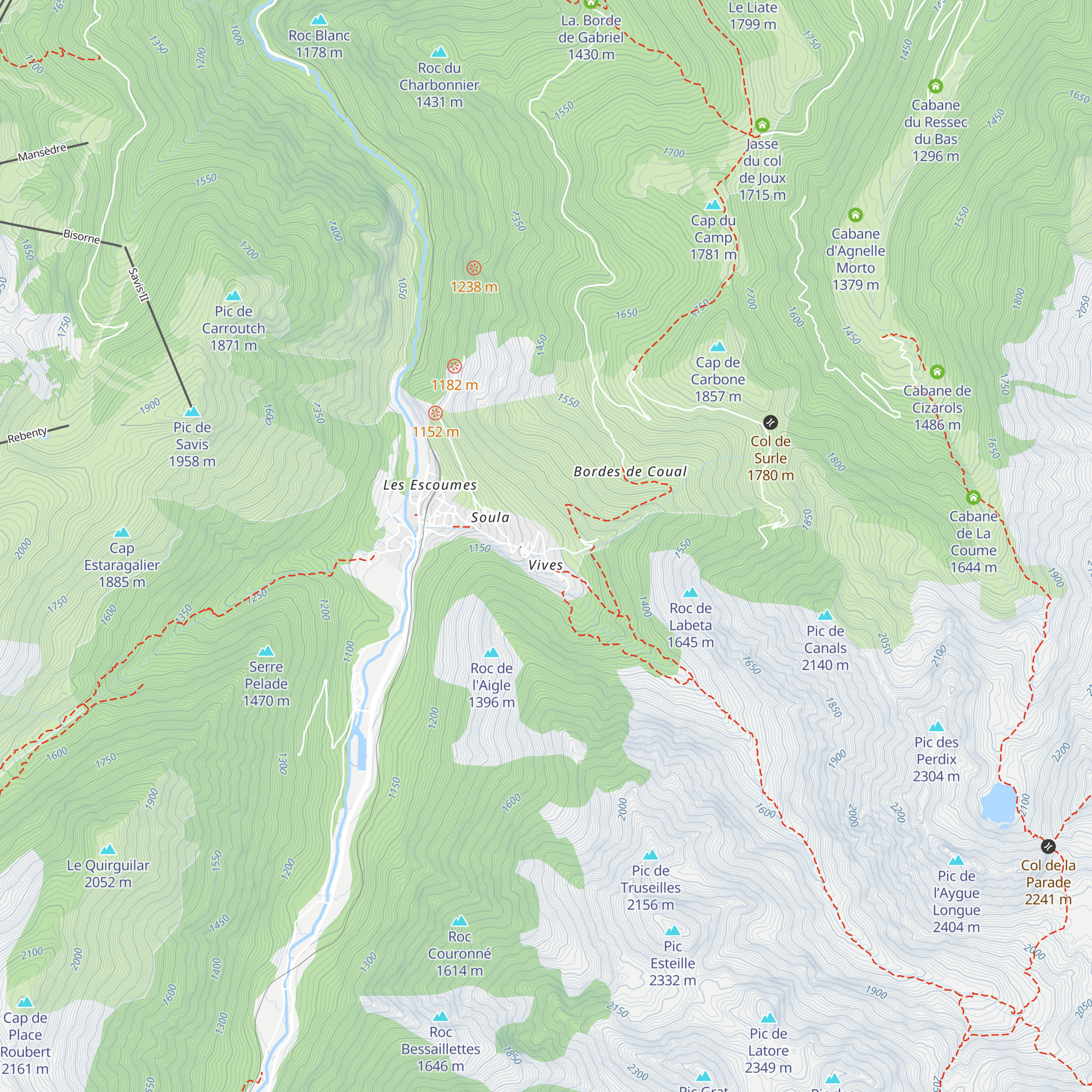 Gîte Chemin des Sources d'eau chaude map