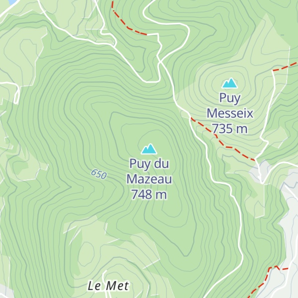 Map of Puy du Mazeau