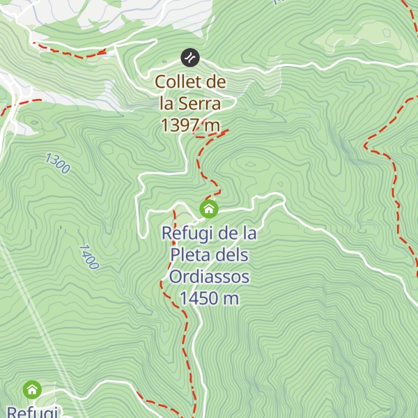Map of Refugi de la Pleta dels Ordiassos