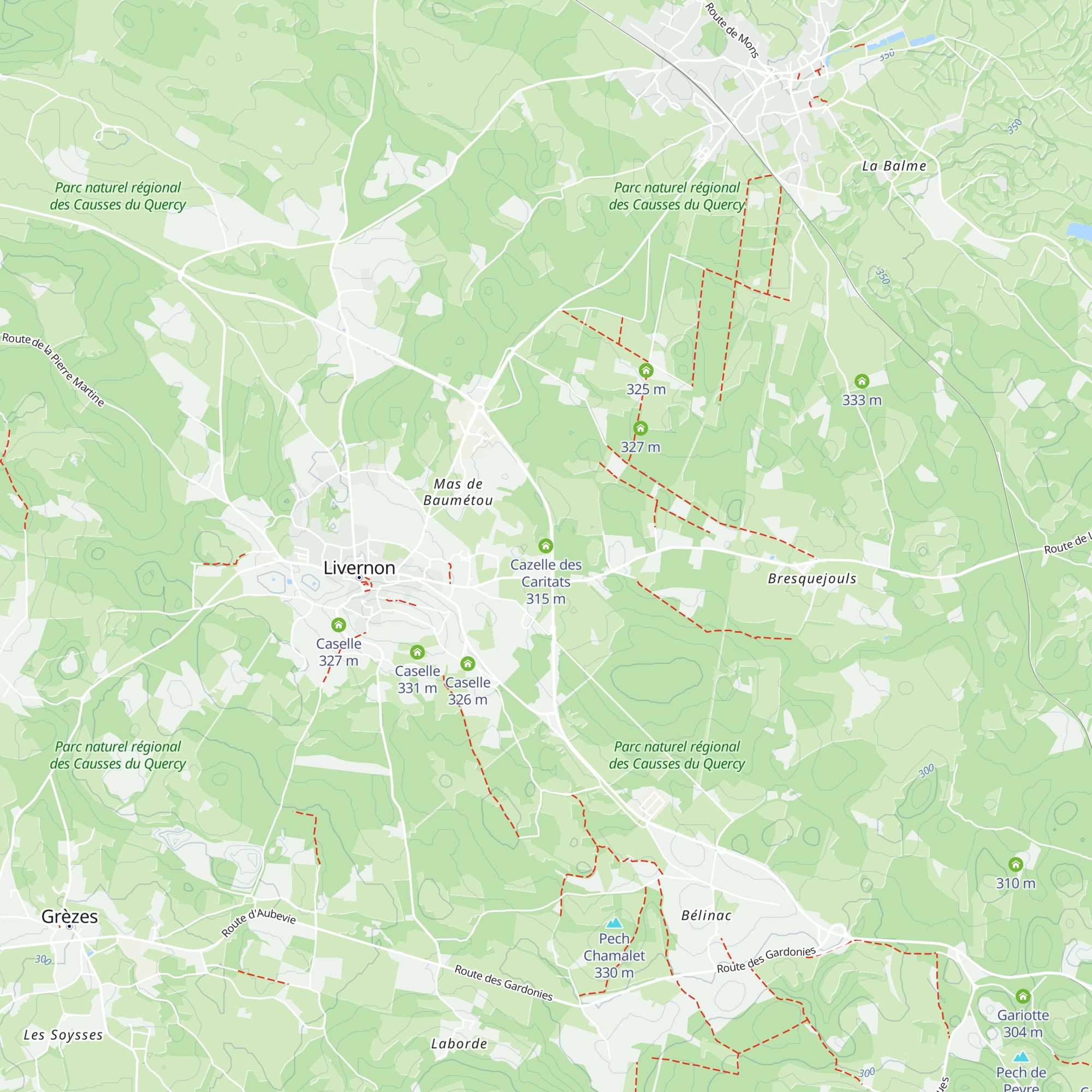 Cazelle des Caritats map