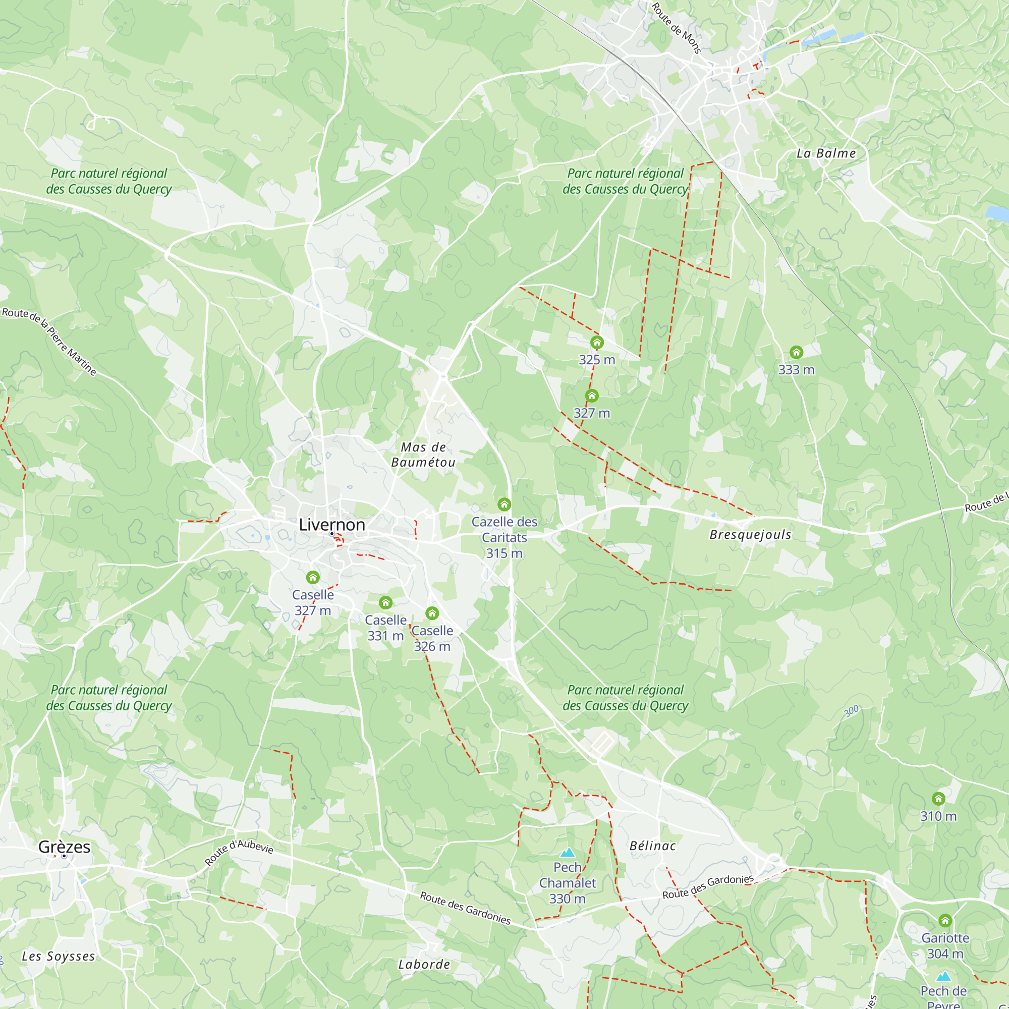 Cazelle des Caritats map