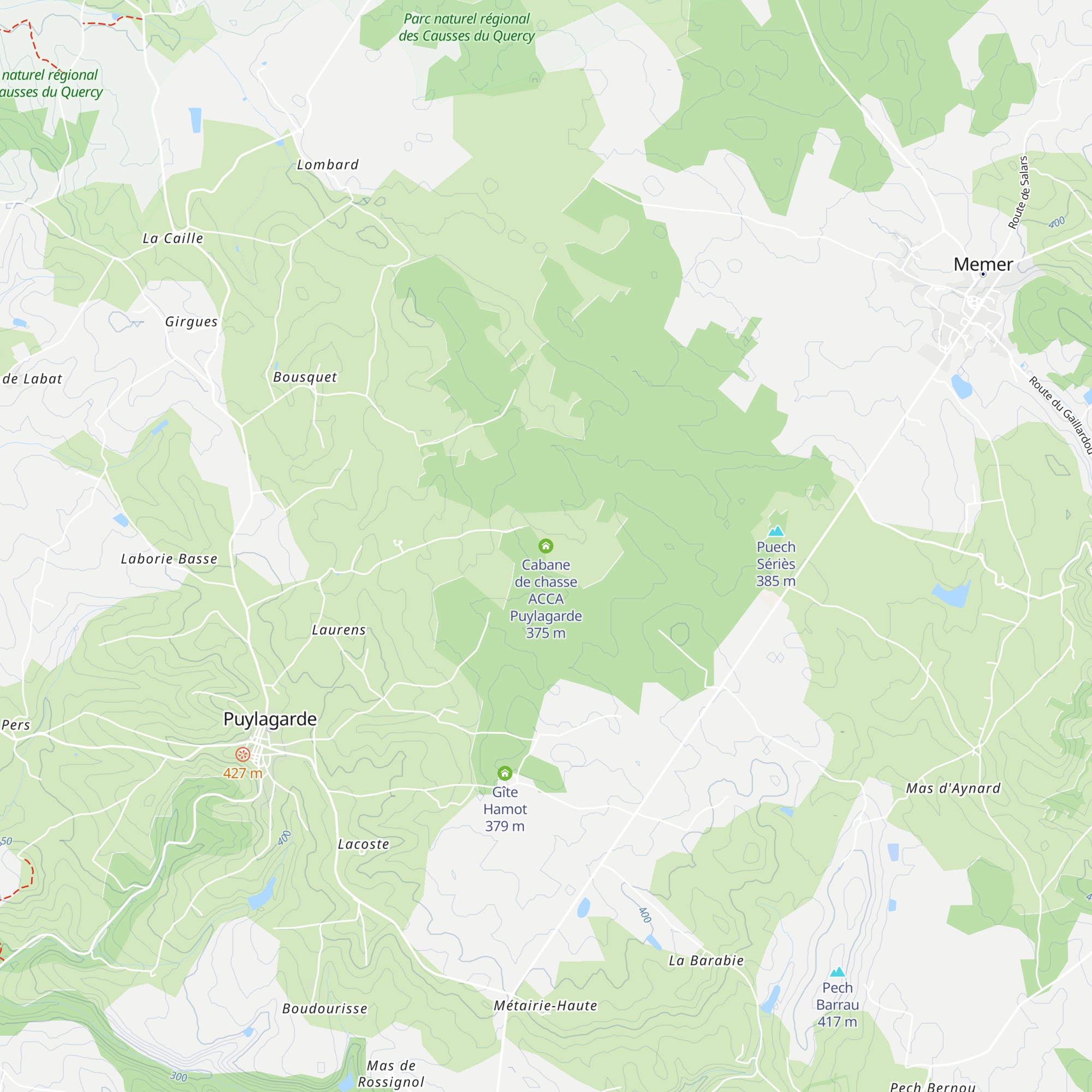 Cabane de chasse ACCA Puylagarde map