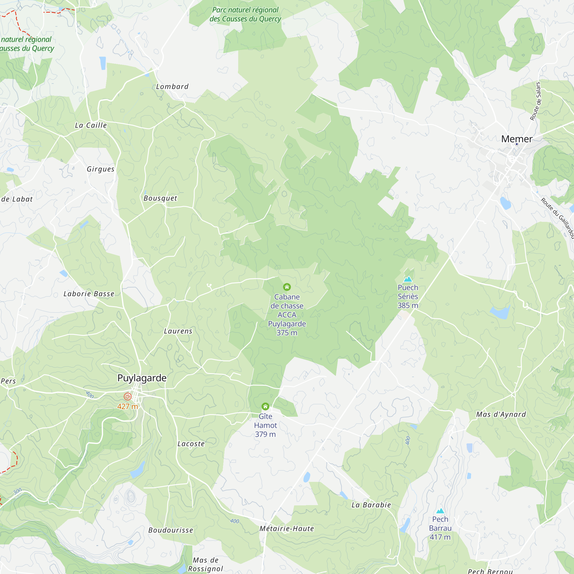 Cabane de chasse ACCA Puylagarde map