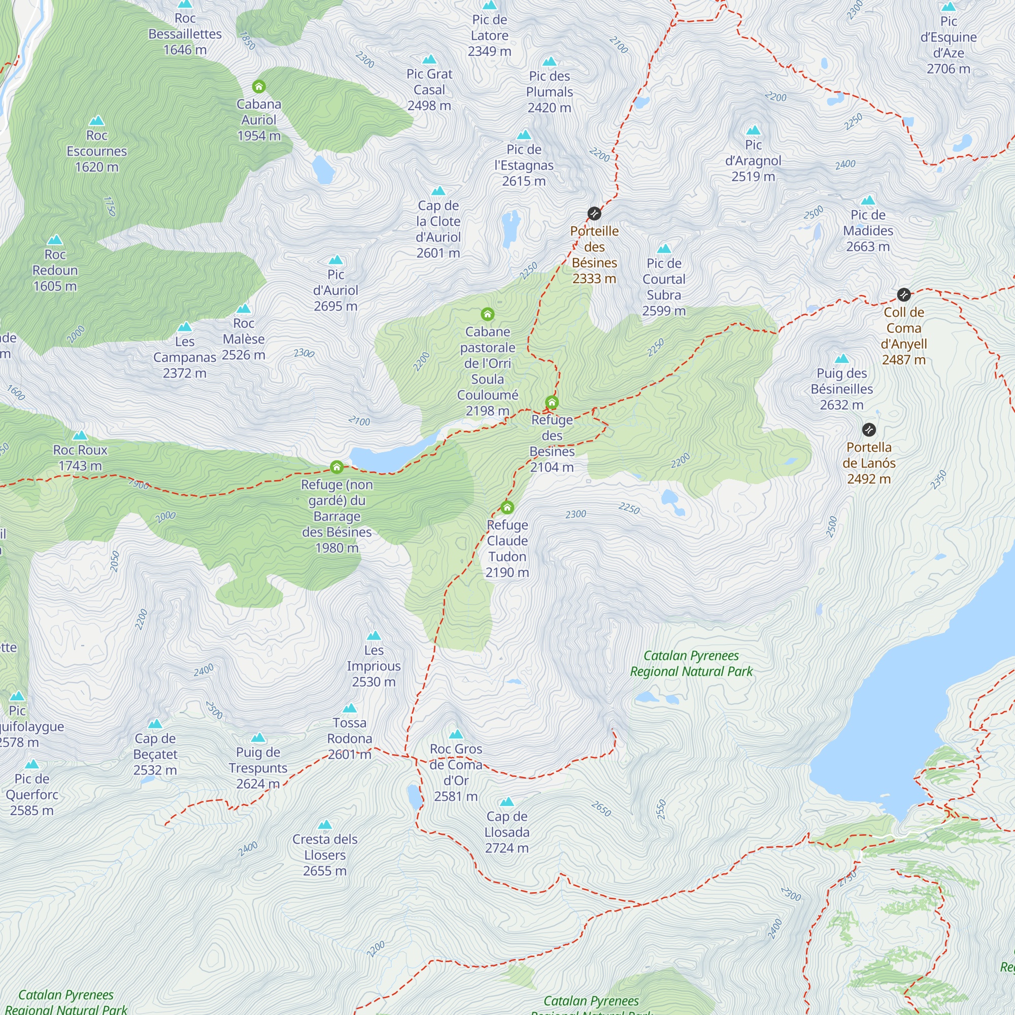 Refuge Claude Tudon map