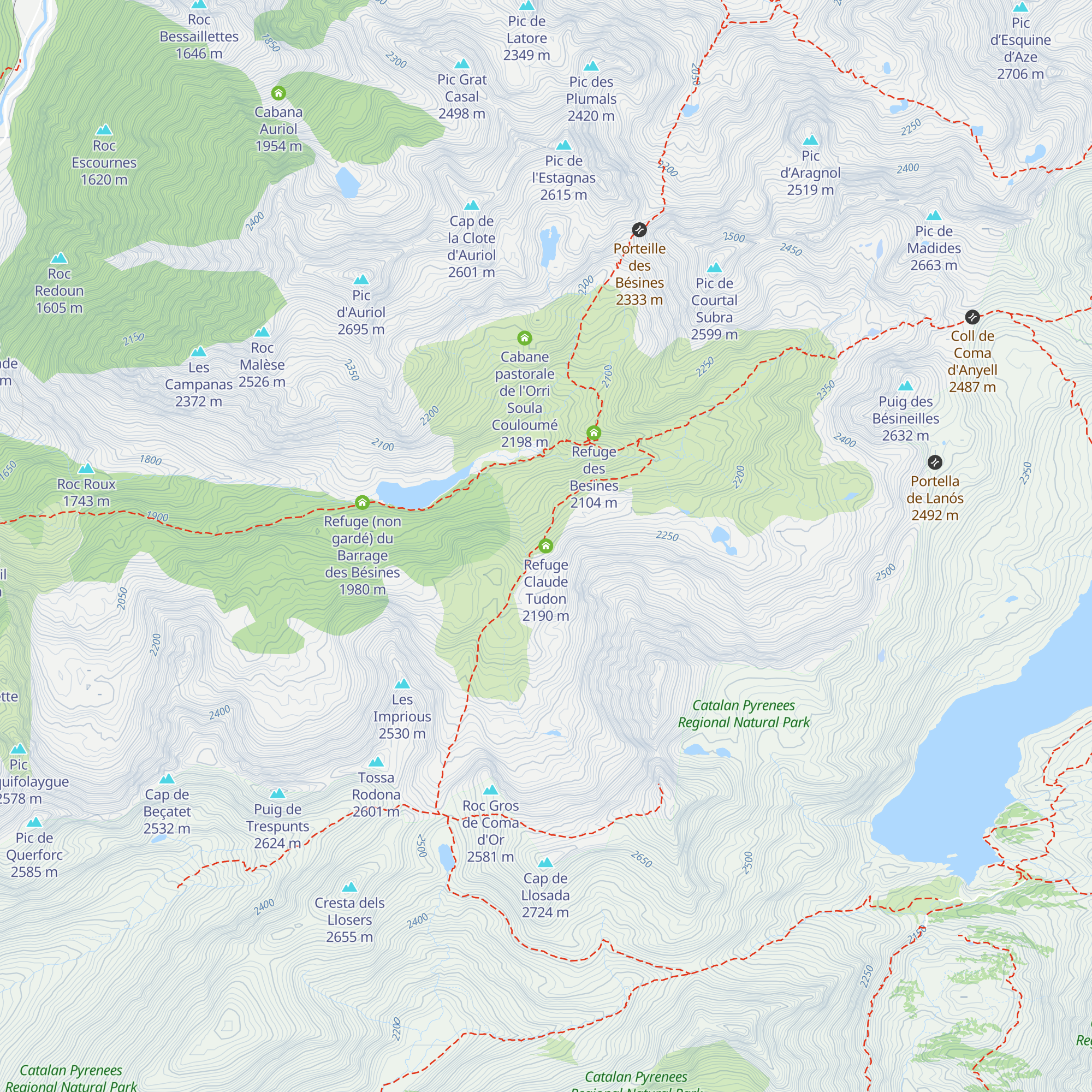 Refuge Claude Tudon map
