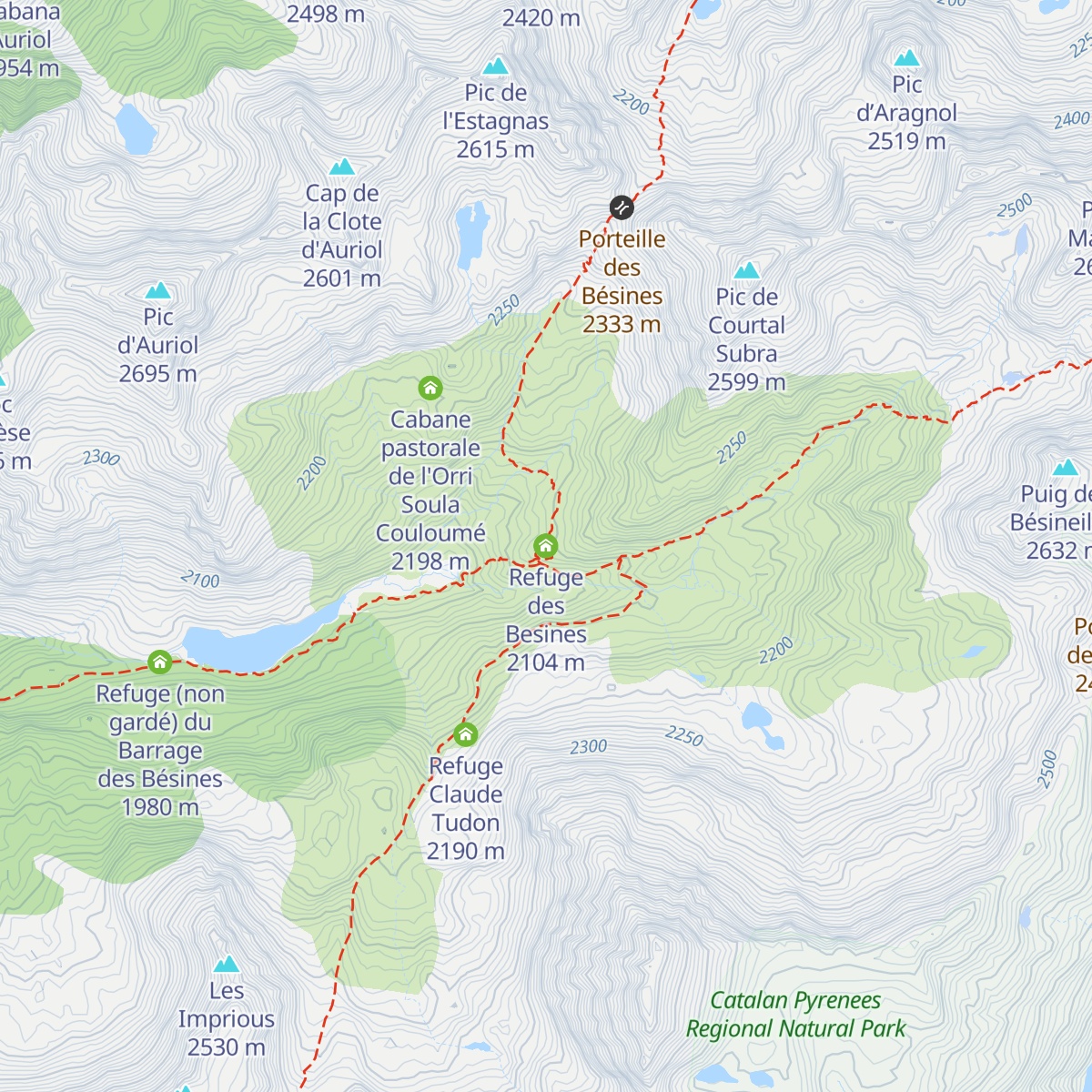 Refuge des Besines map