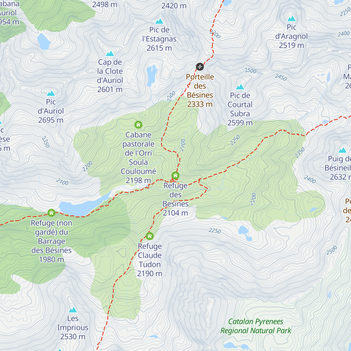 Refuge des Besines map