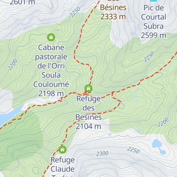 Map of Refuge des Besines