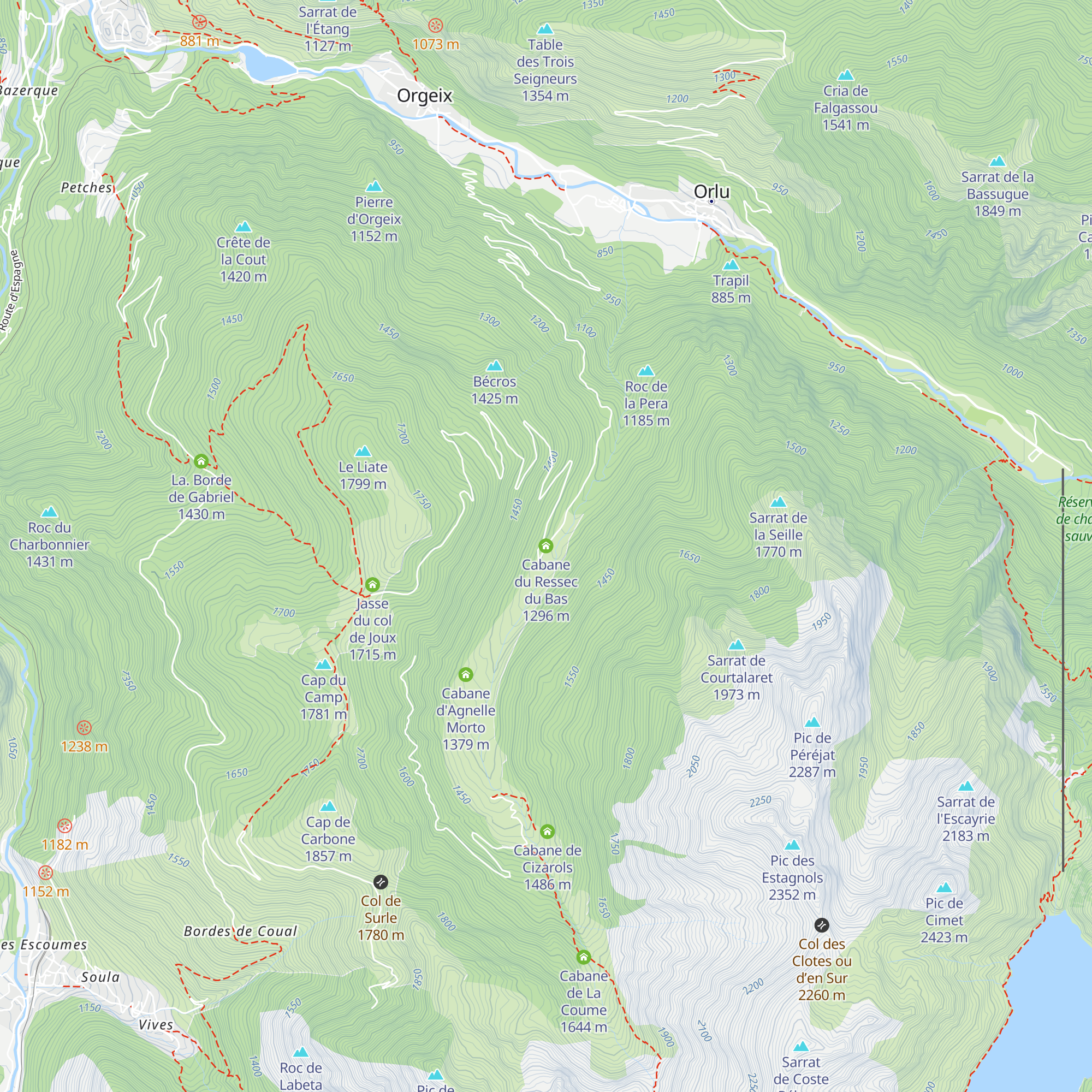 Cabane du Ressec du Bas map