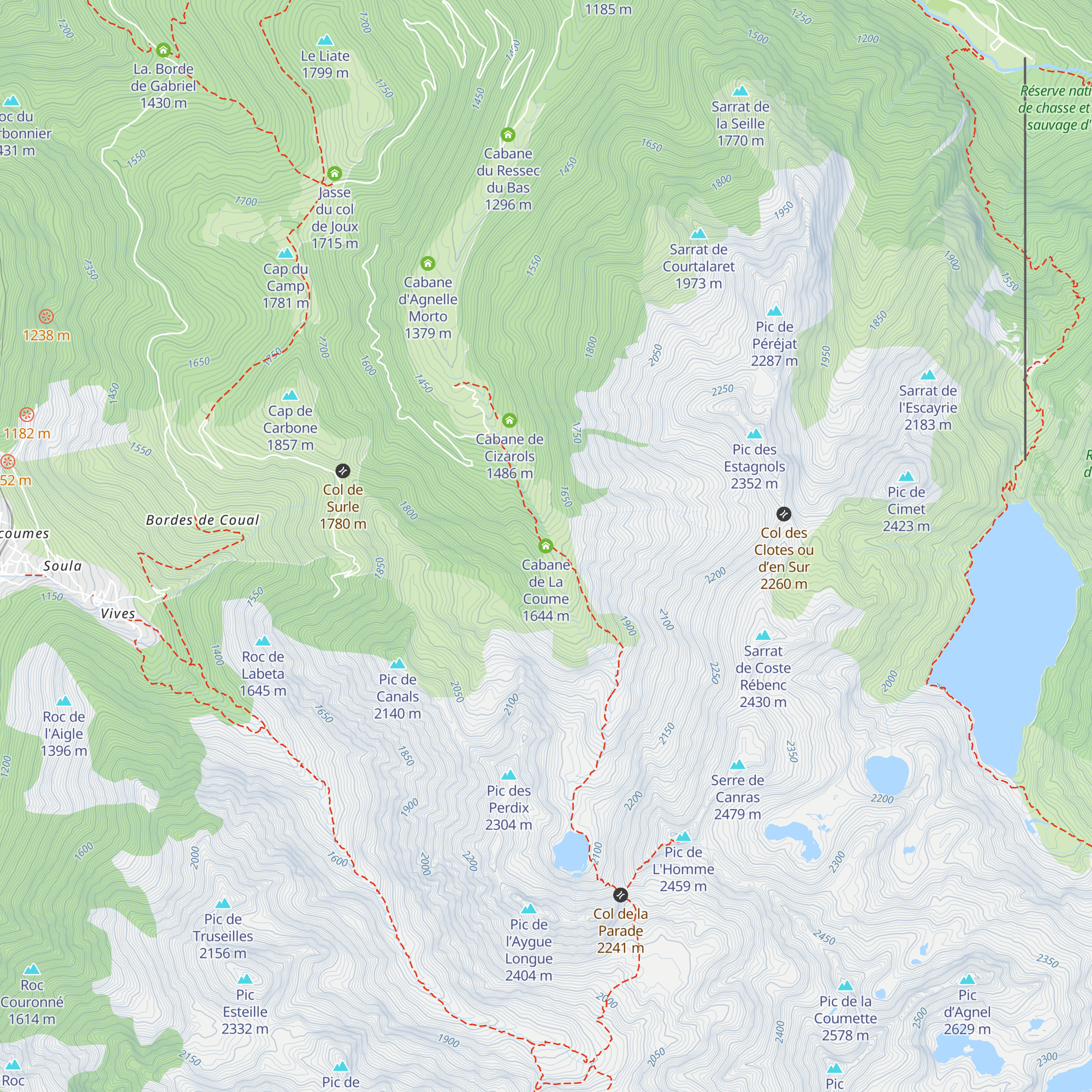 Cabane de La Coume map