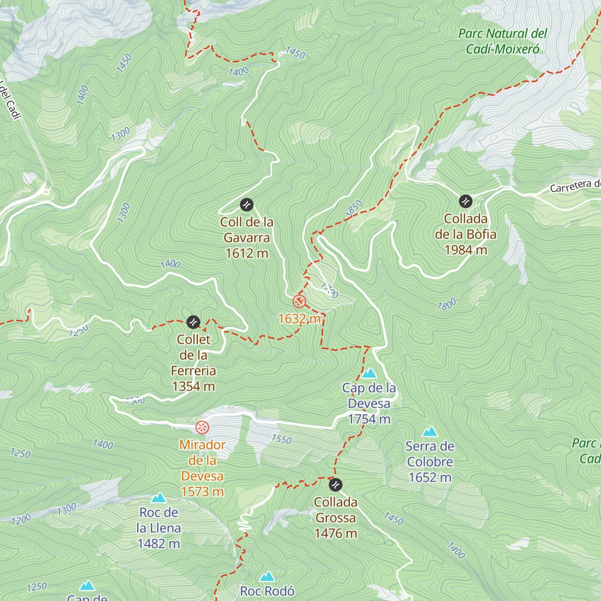 Refugi de Rebost map