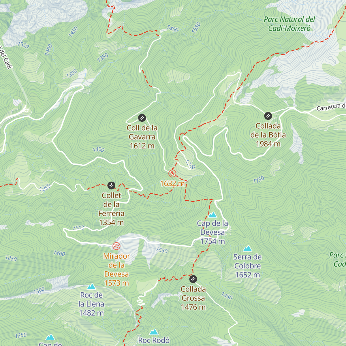 Refugi de Rebost map