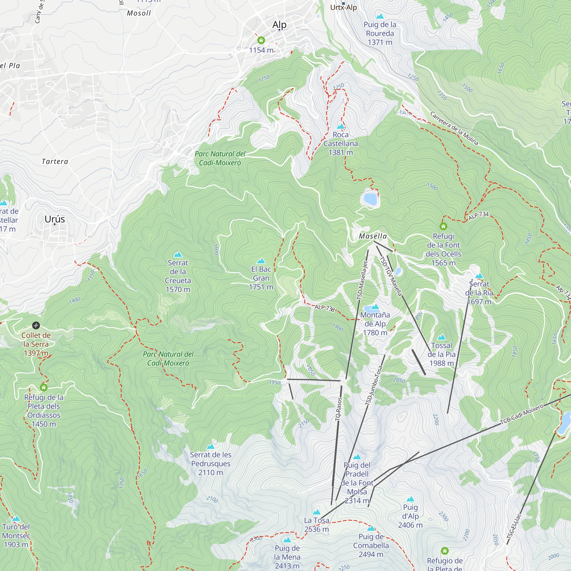 Refugi de la Pleta de Das map