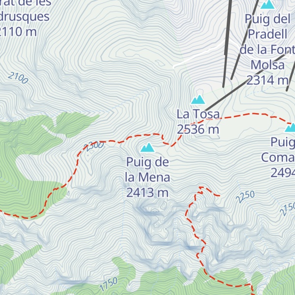 Map of Puig de la Mena