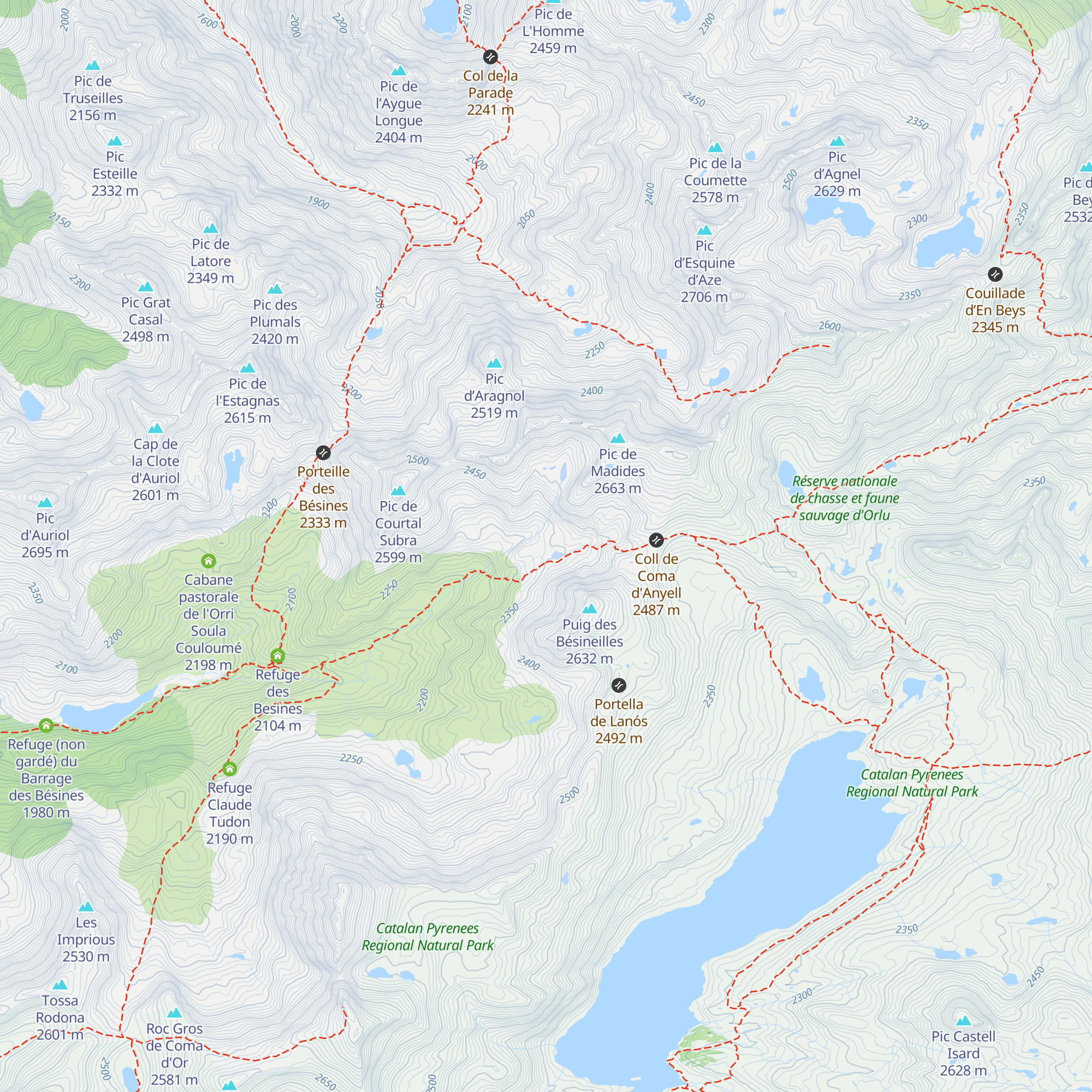 Cabane de la Coume d'Anyell map
