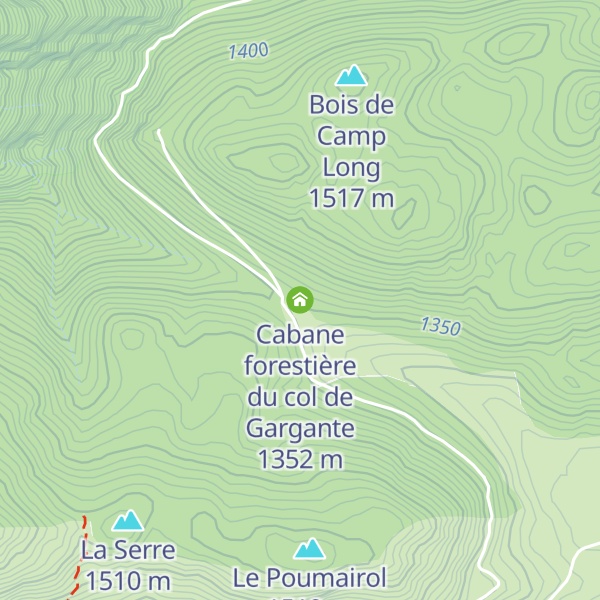 Map of Cabane forestière du col de Gargante