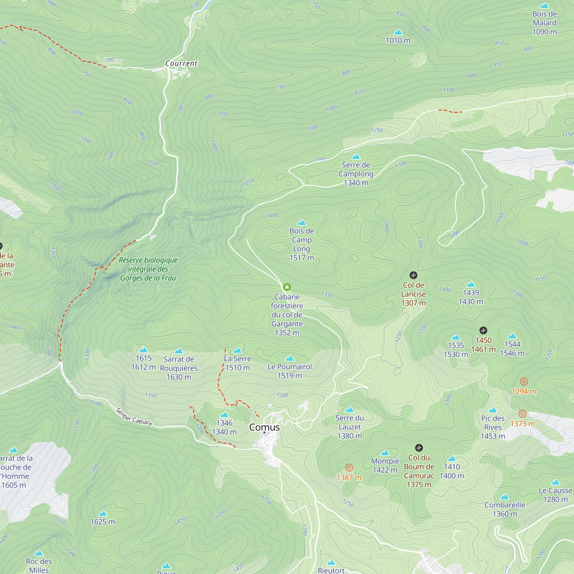 Cabane forestière du col de Gargante map