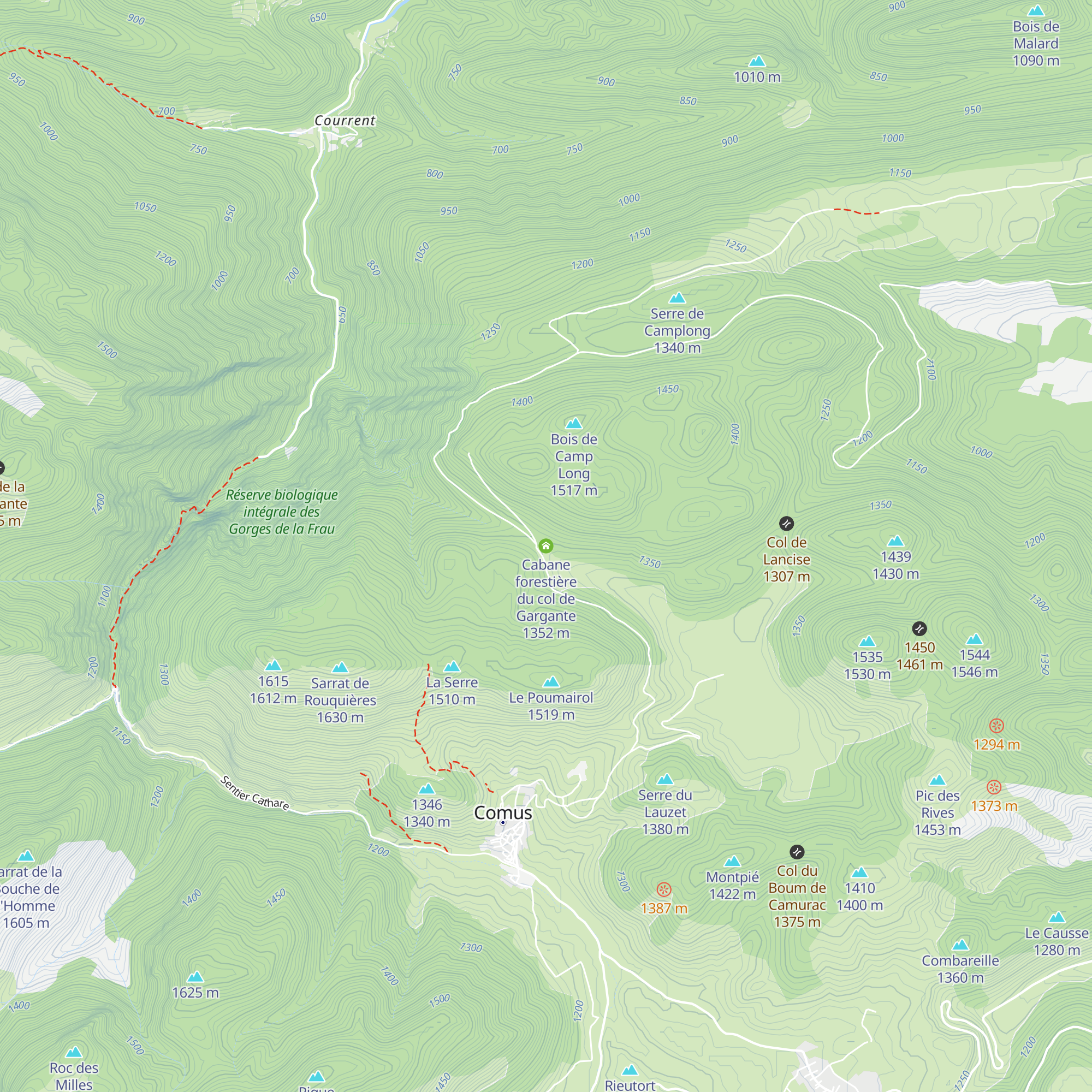 Cabane forestière du col de Gargante map