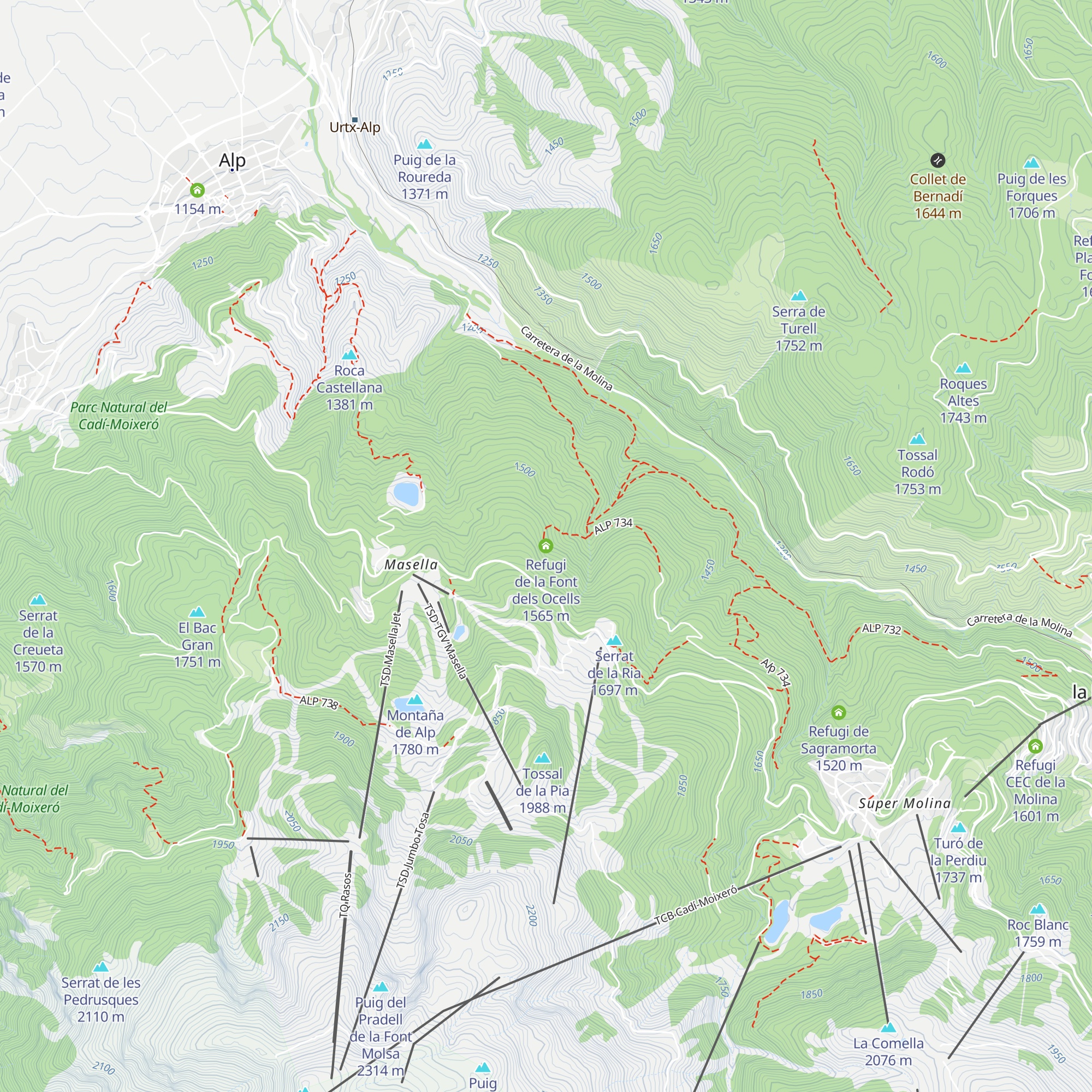 Refugi de la Font dels Ocells map