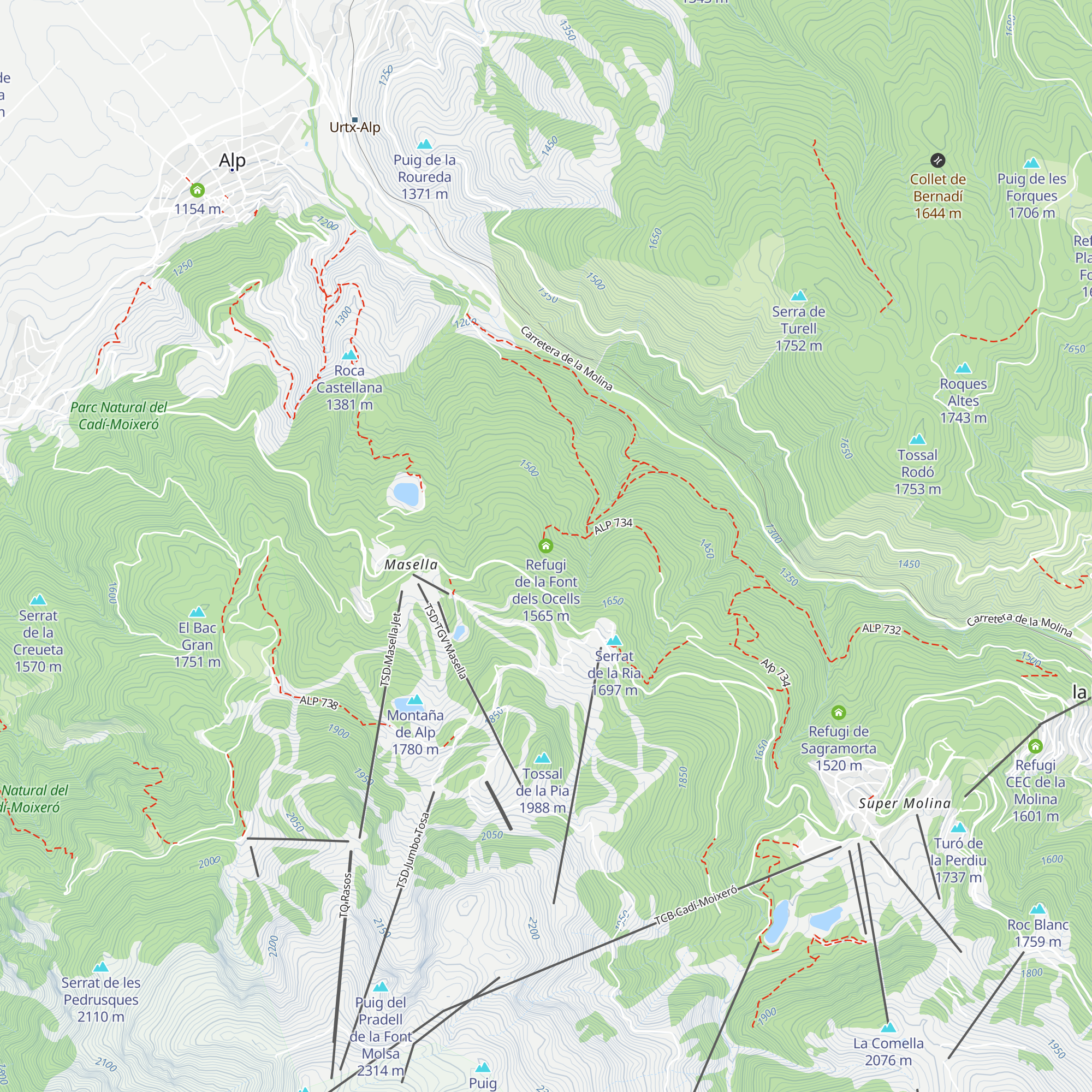 Refugi de la Font dels Ocells map