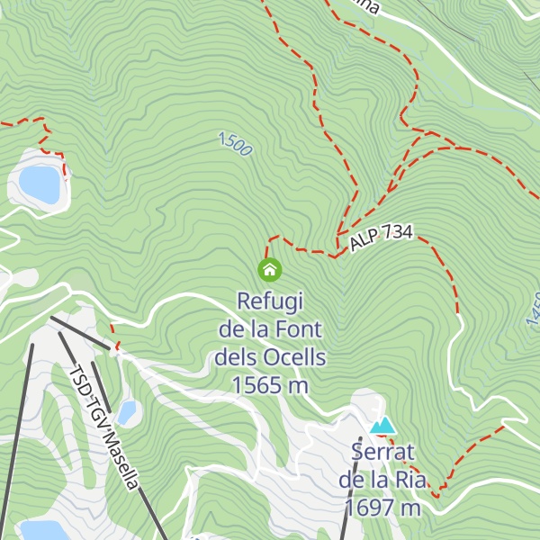 Map of Refugi de la Font dels Ocells