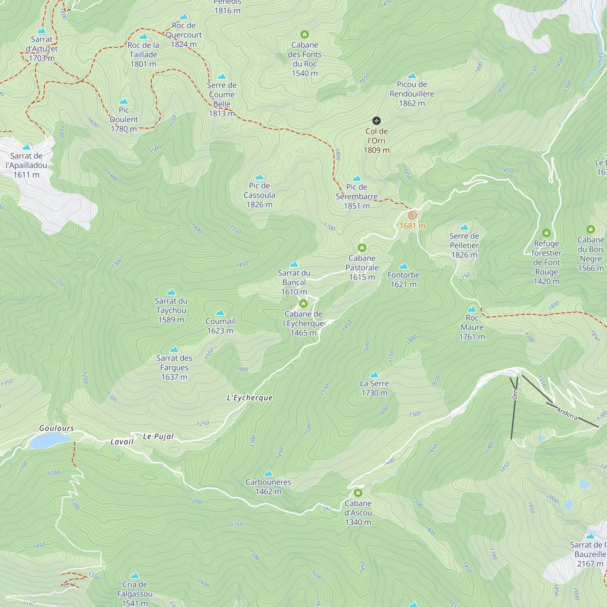 Cabane de l'Eycherque map