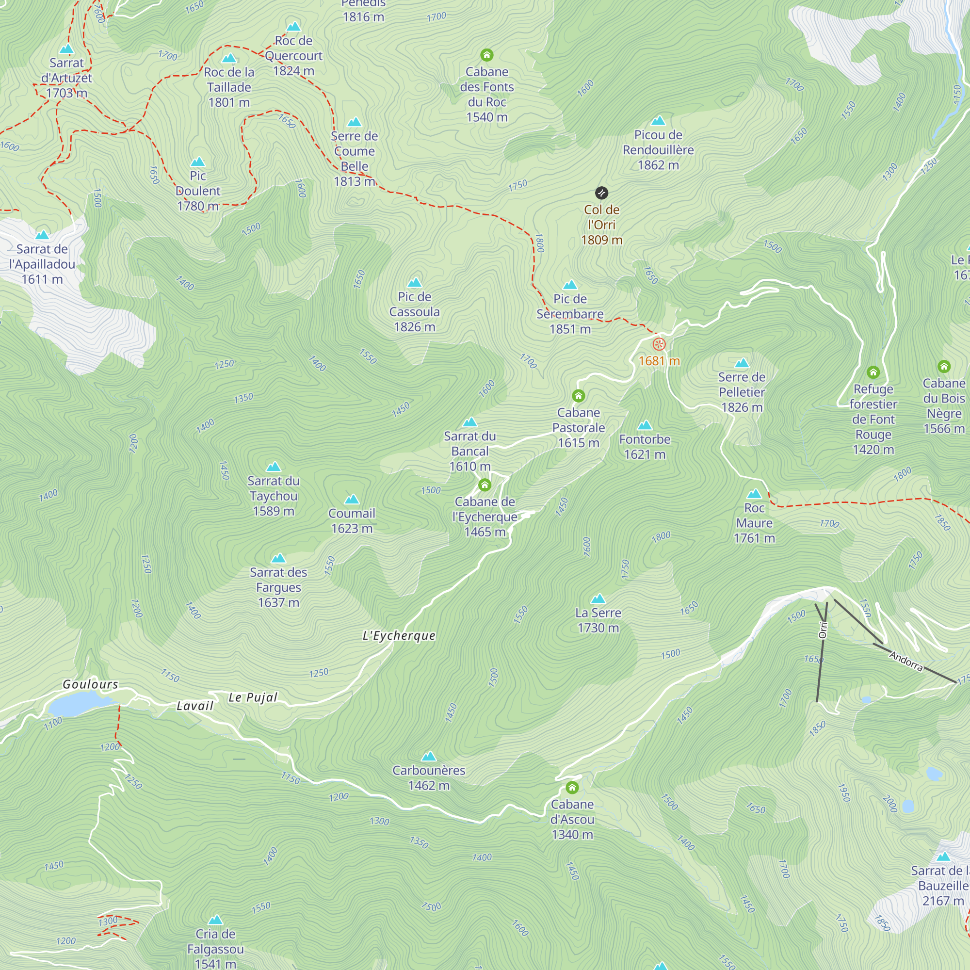 Cabane de l'Eycherque map