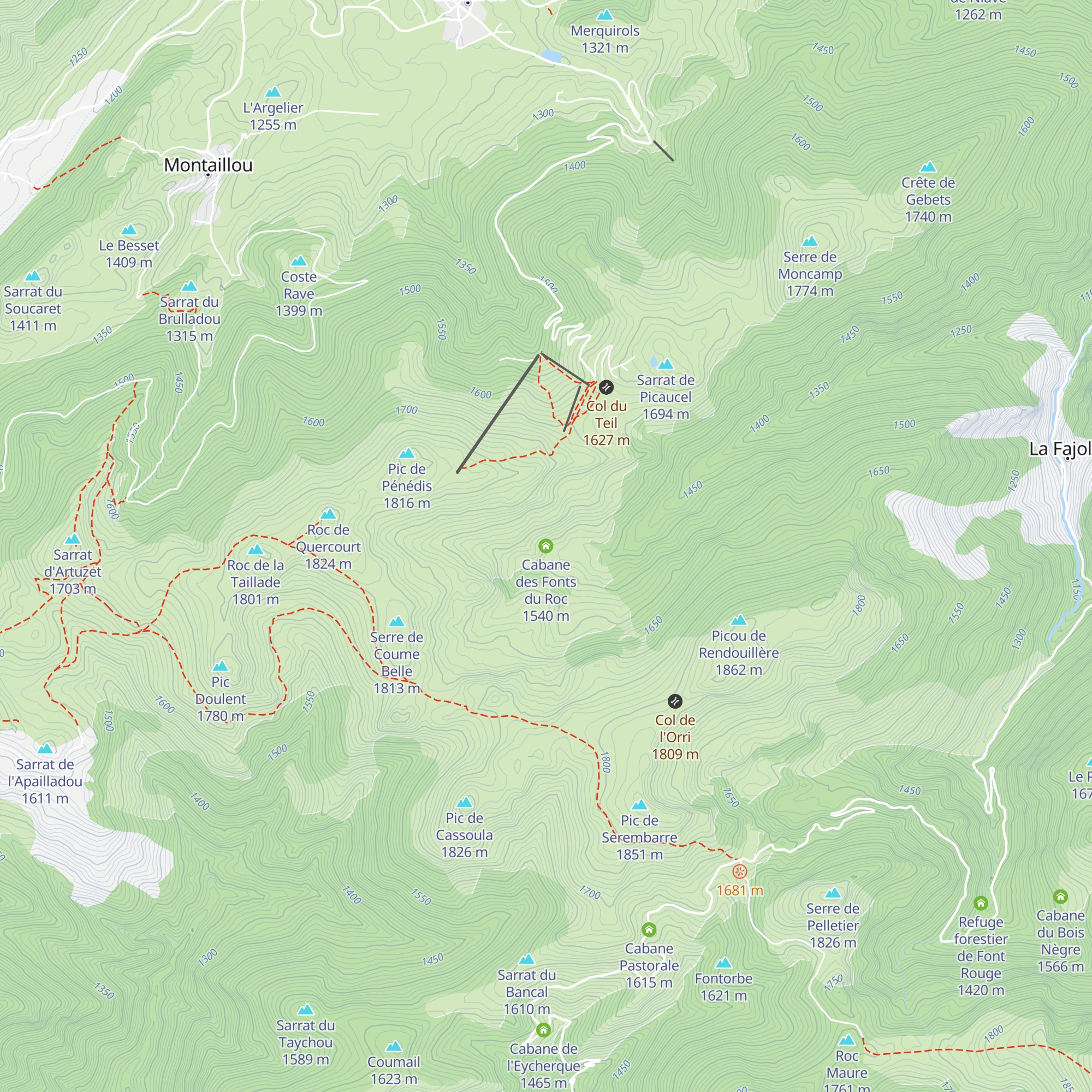 Cabane des Fonts du Roc map