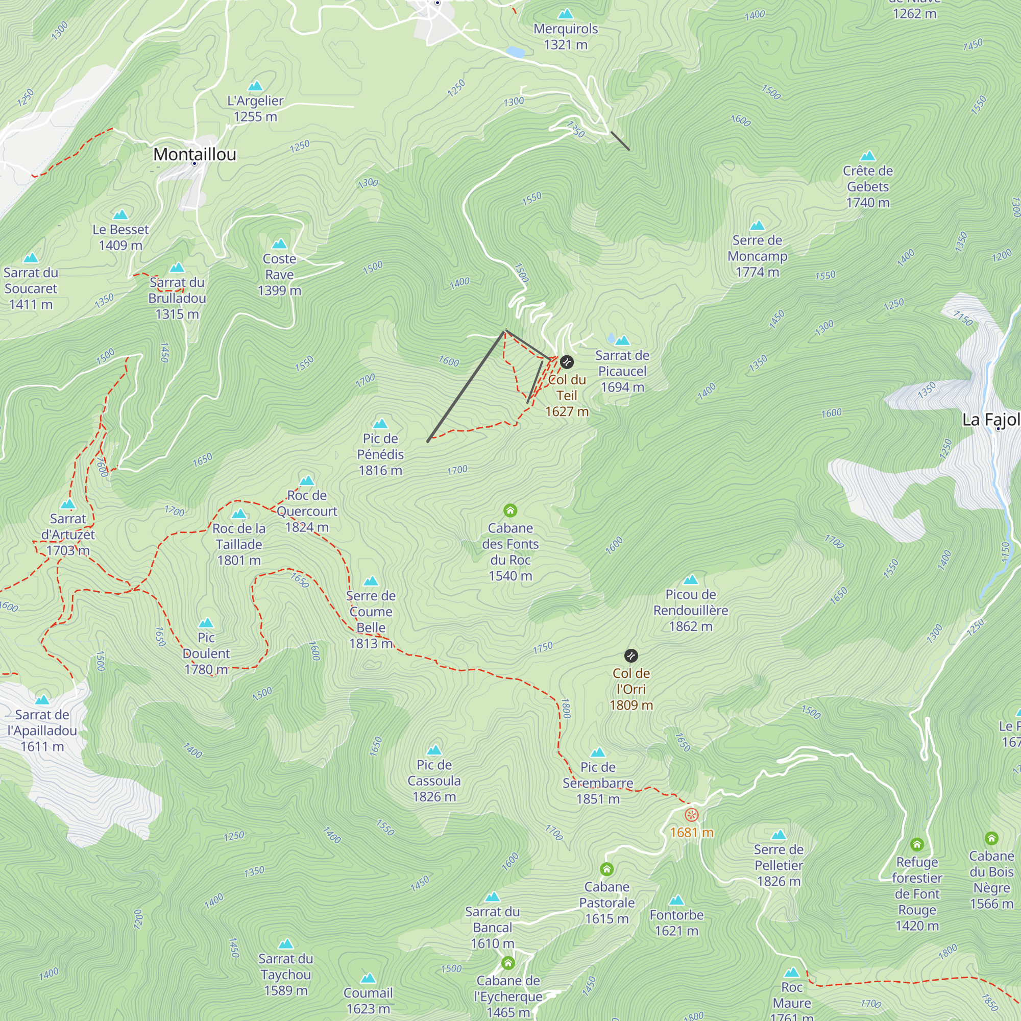 Cabane des Fonts du Roc map