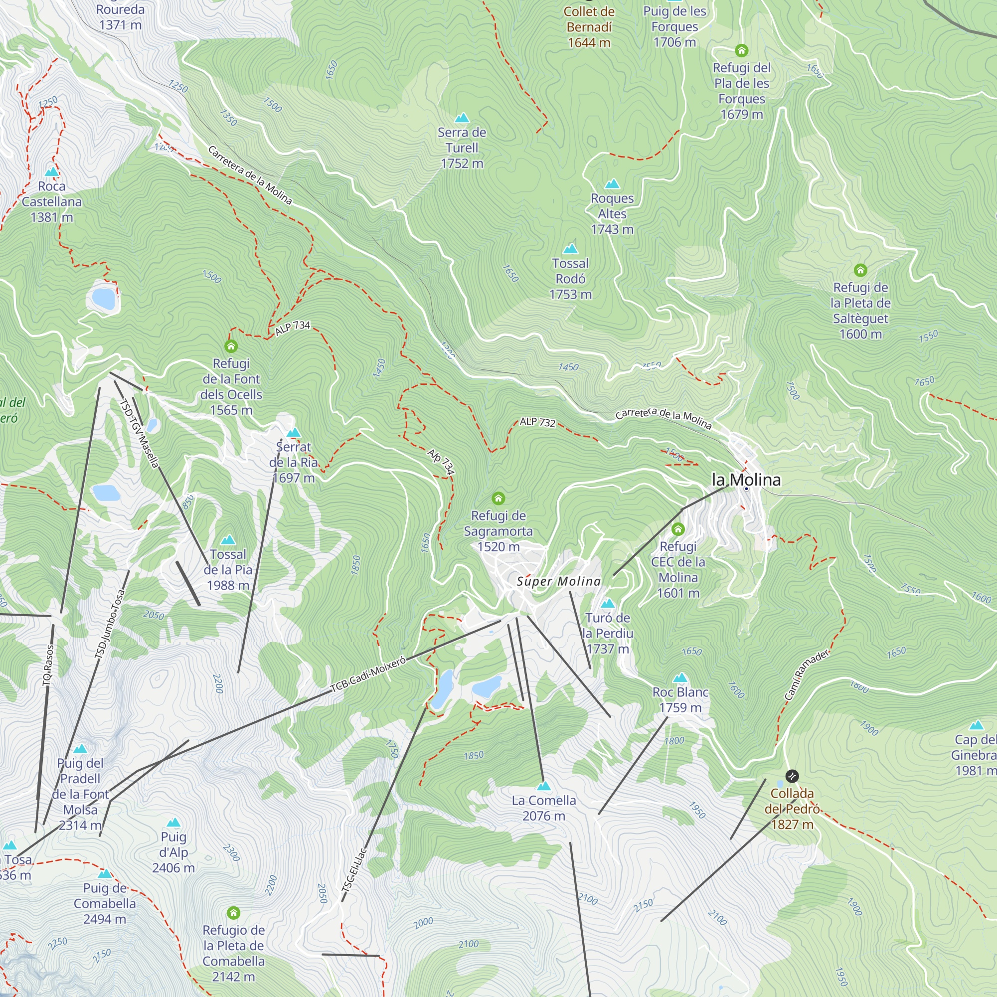 Refugi de Sagramorta map