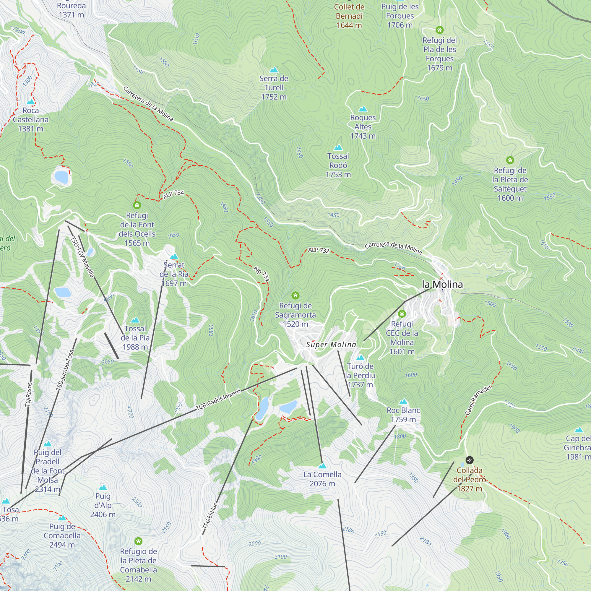 Refugi de Sagramorta map