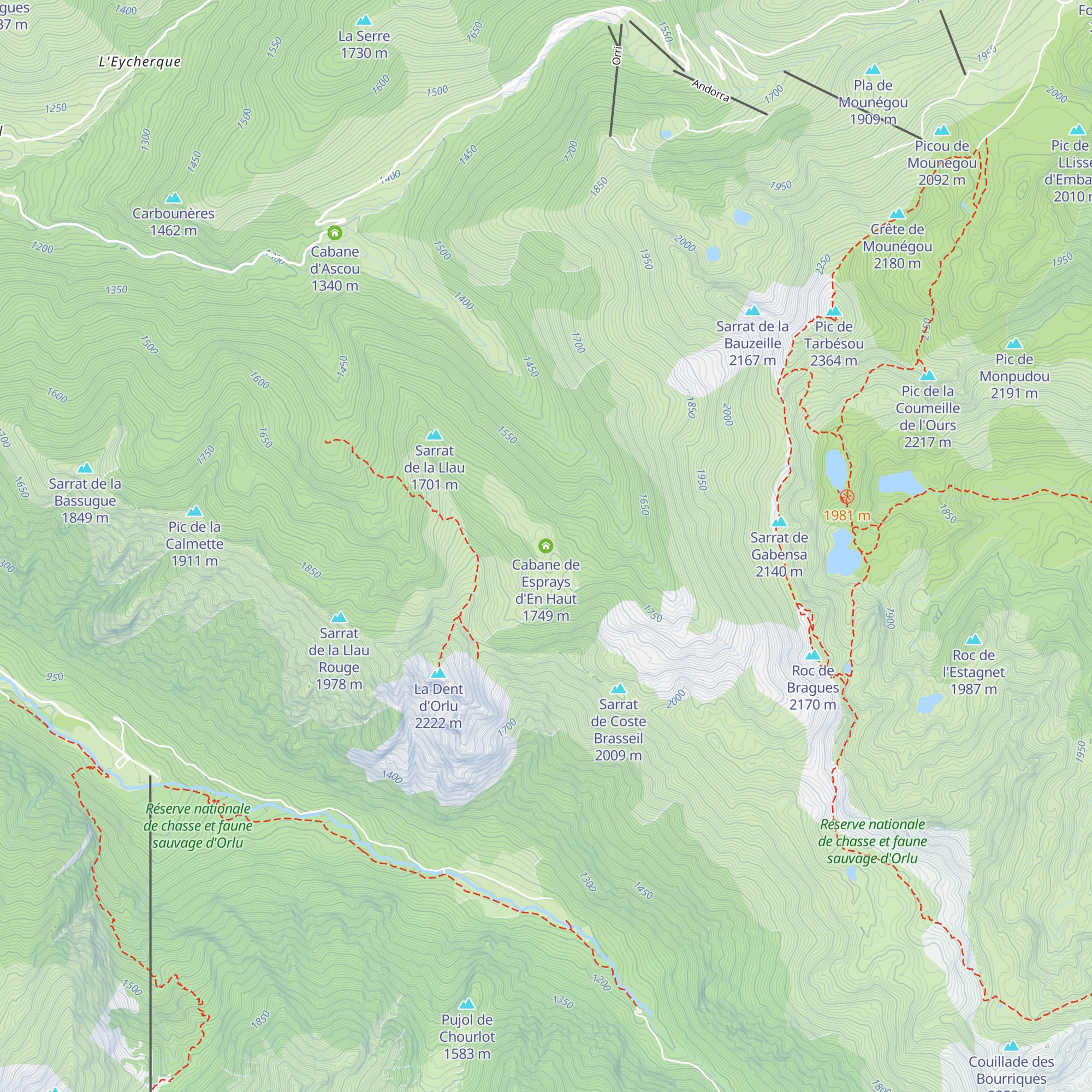 Cabane de Esprays d'En Haut map