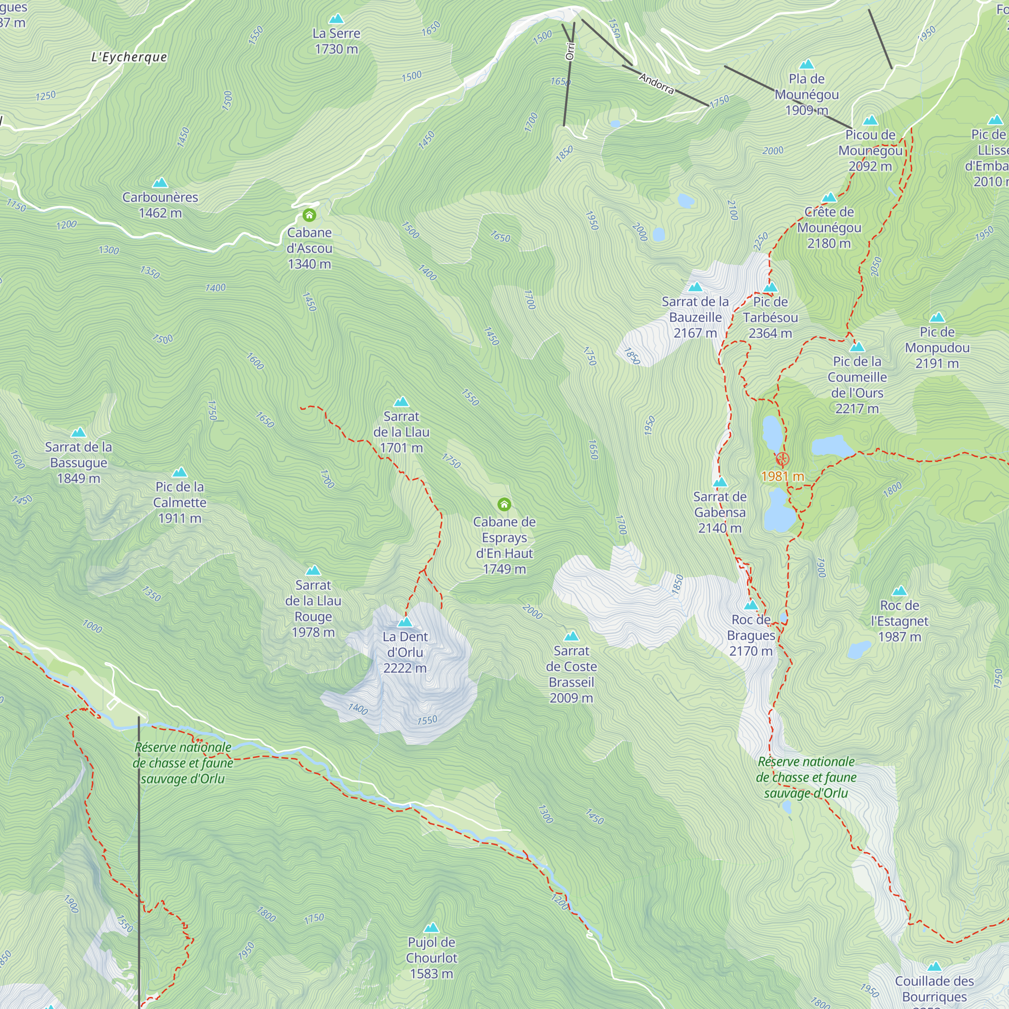 Cabane de Esprays d'En Haut map