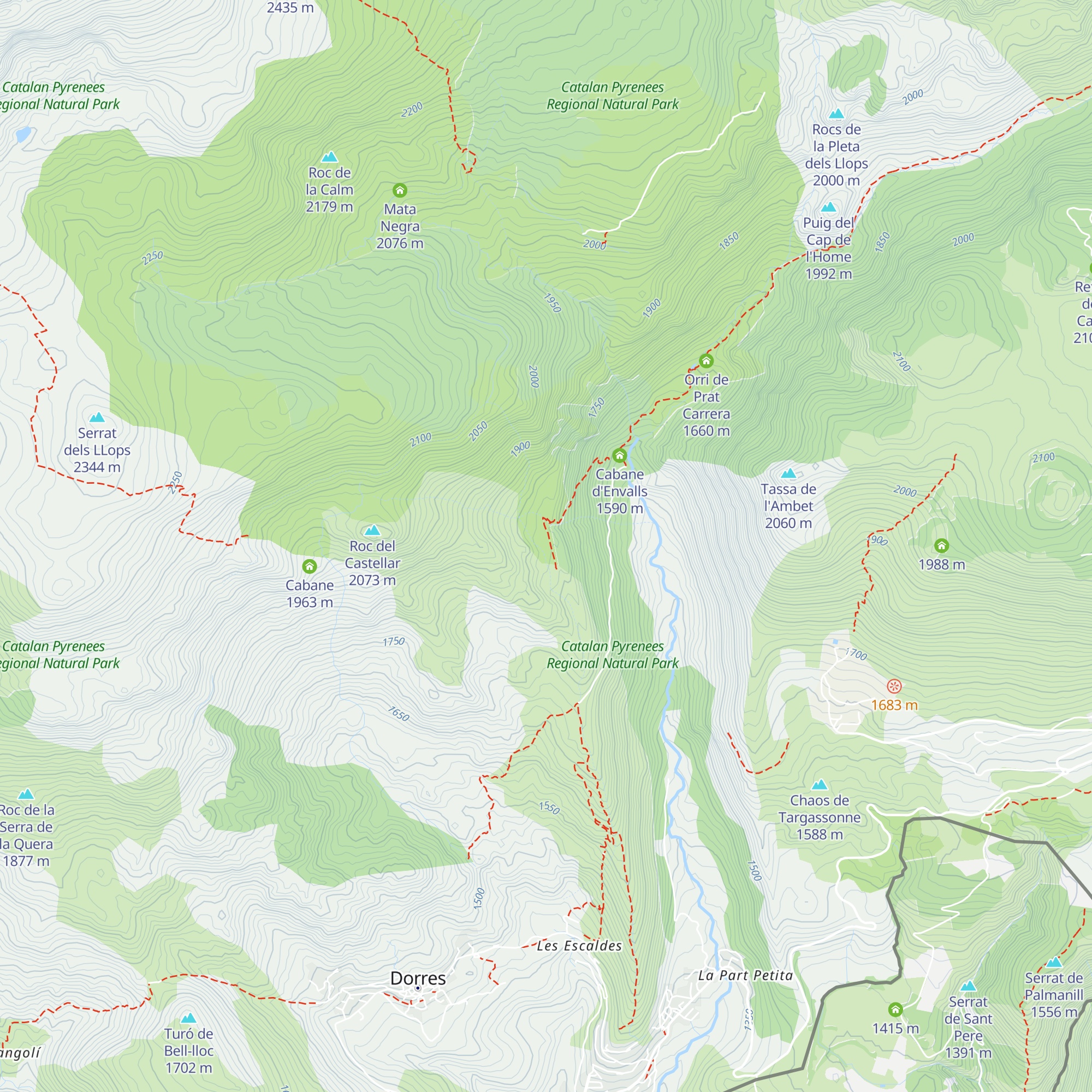 Cabane de la Pleta de les Escaldes map