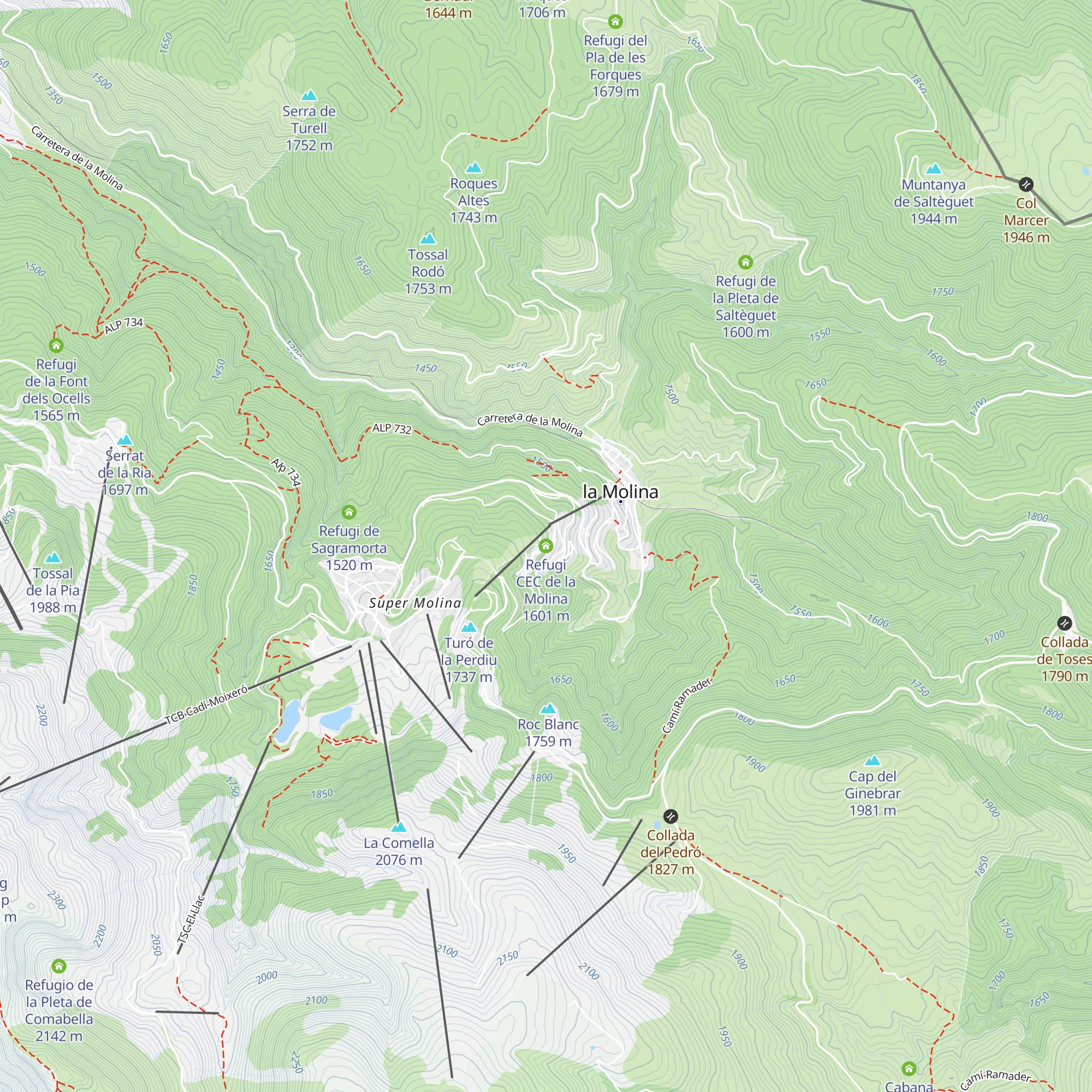 Refugi CEC de la Molina map
