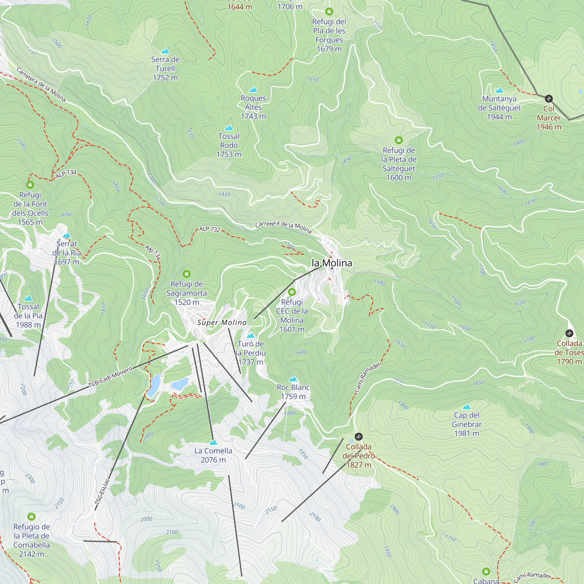 Refugi CEC de la Molina map