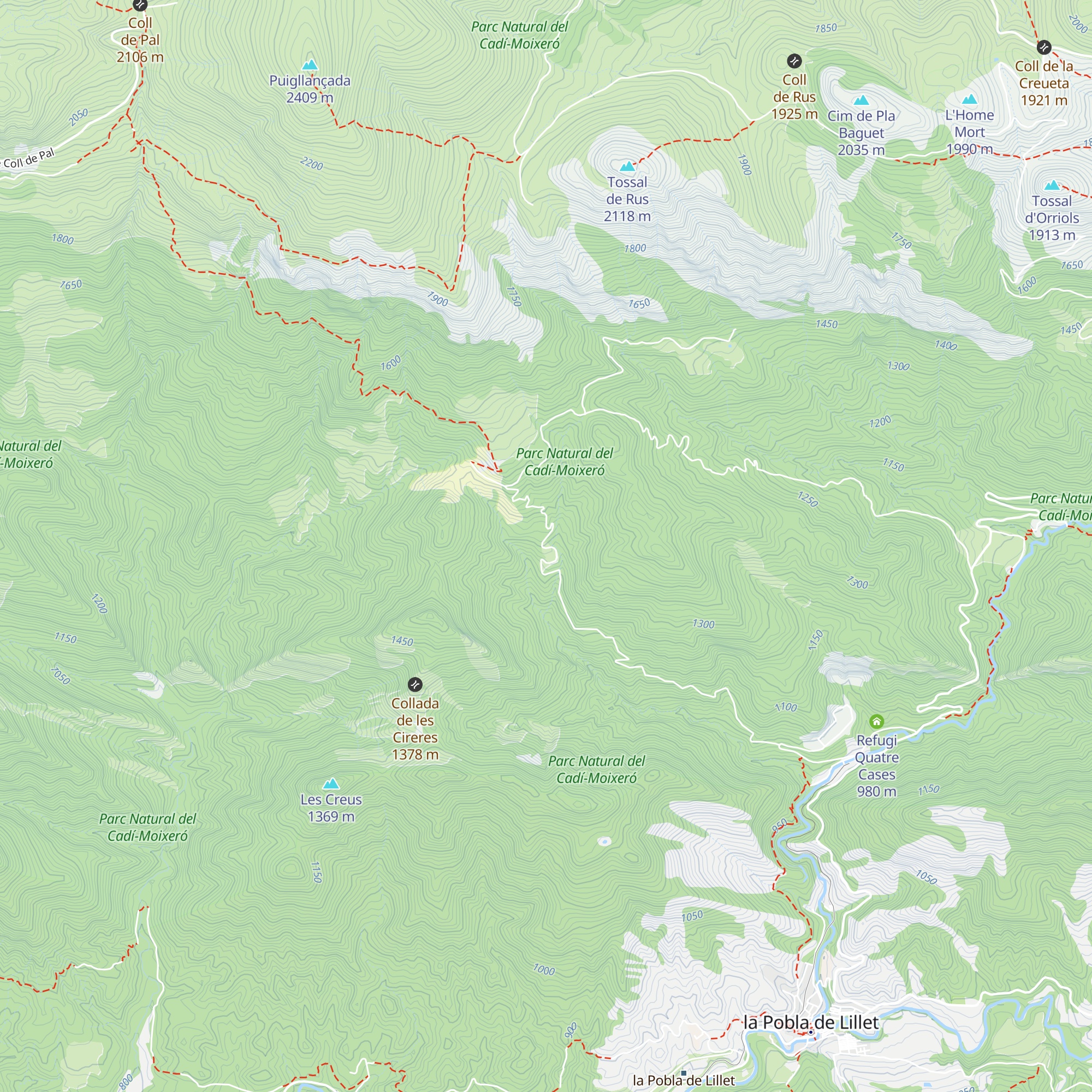 Refugi d'Erols map