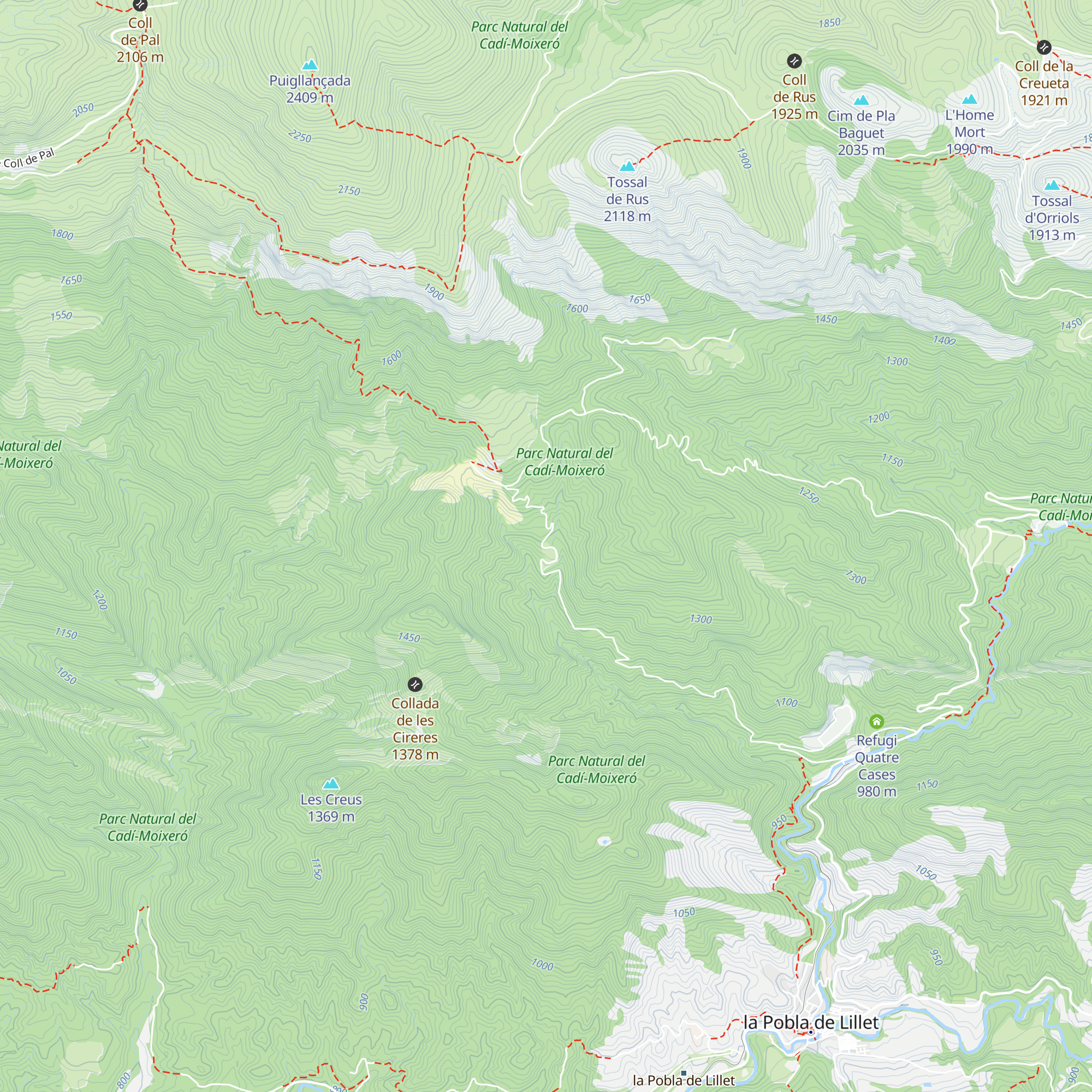 Refugi d'Erols map