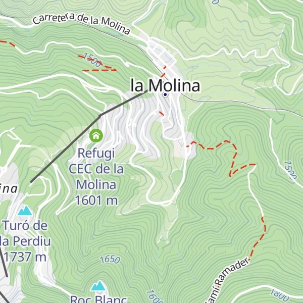 Map of Refugi UEC de la Molina
