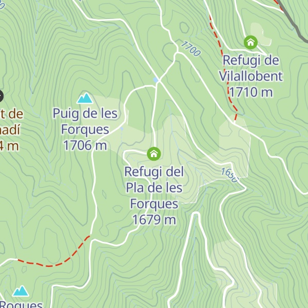 Map of Refugi del Pla de les Forques