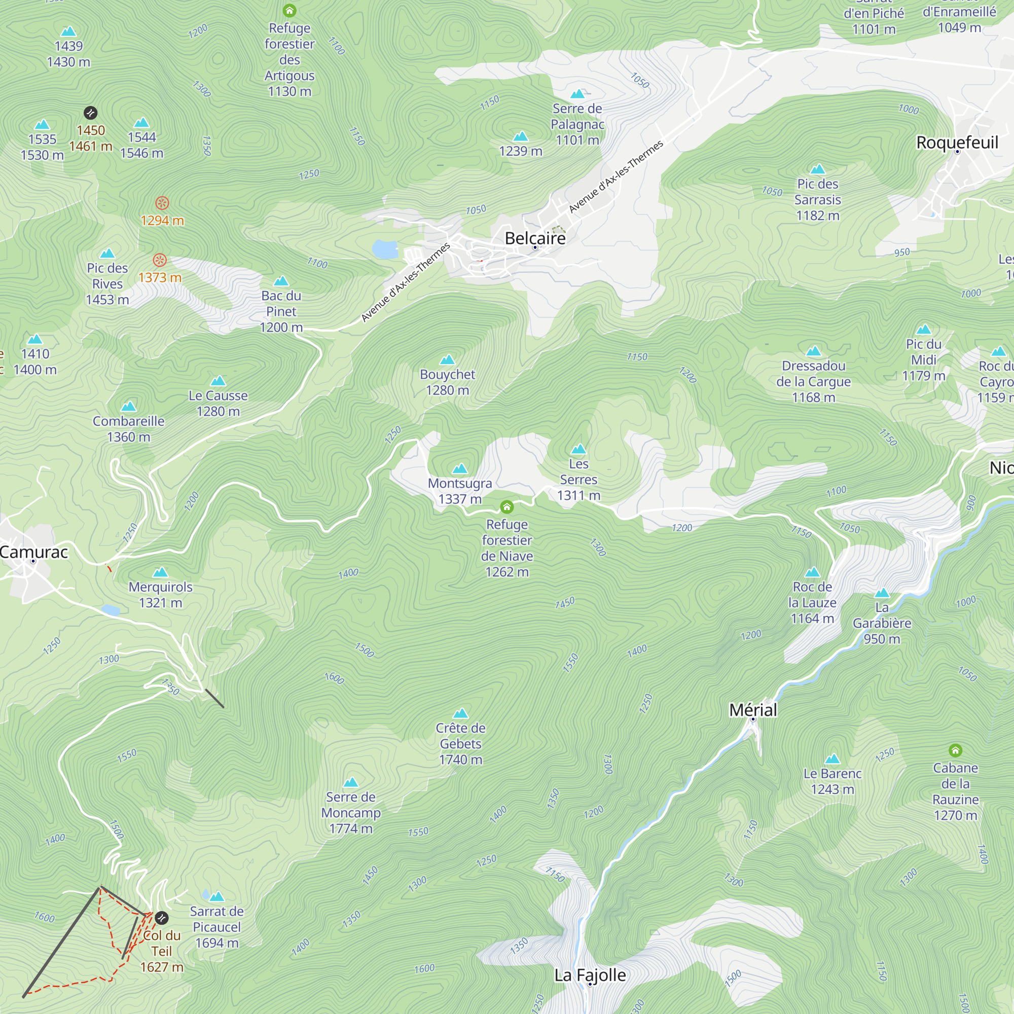 Refuge forestier de Niave map