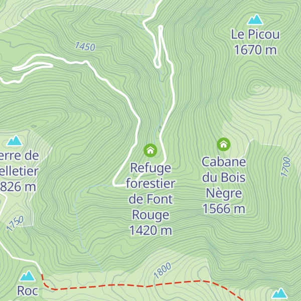 Map of Refuge forestier de Font Rouge