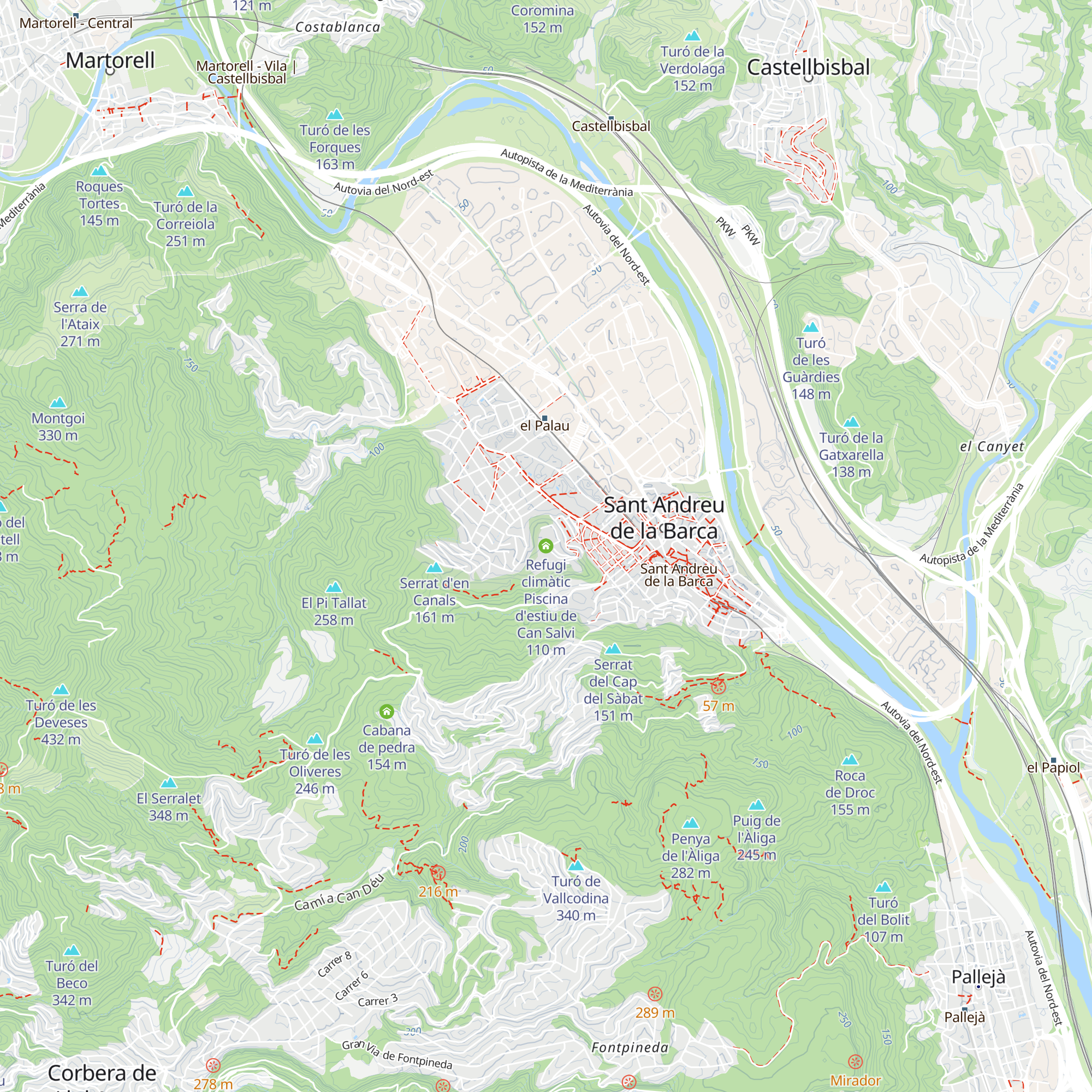 Refugi climàtic Piscina d'estiu de Can Salvi map