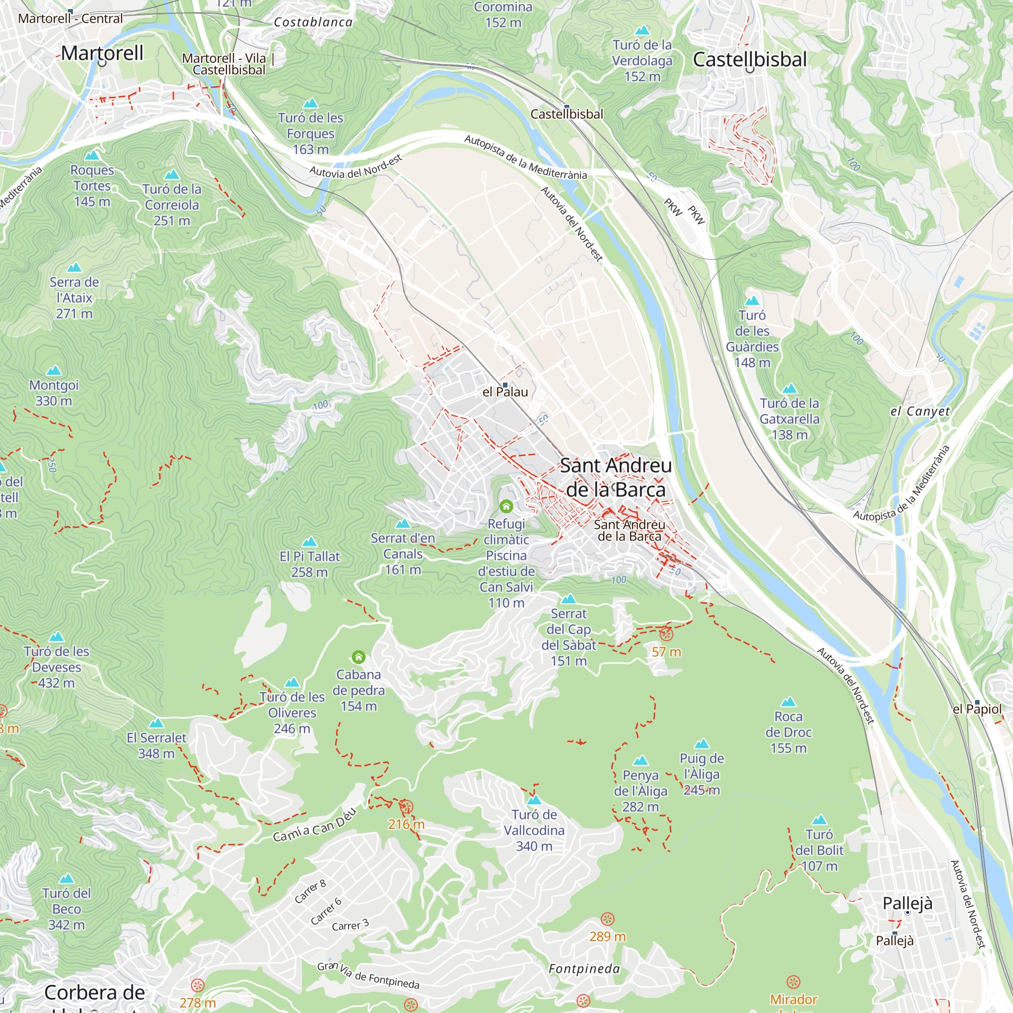 Refugi climàtic Piscina d'estiu de Can Salvi map