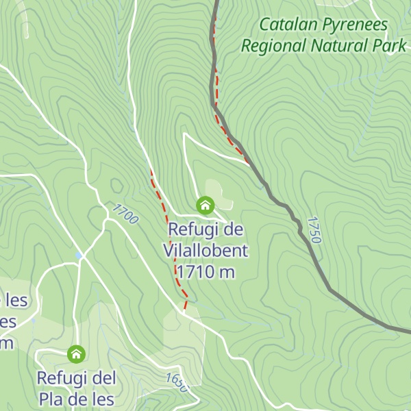 Map of Refugi de Vilallobent