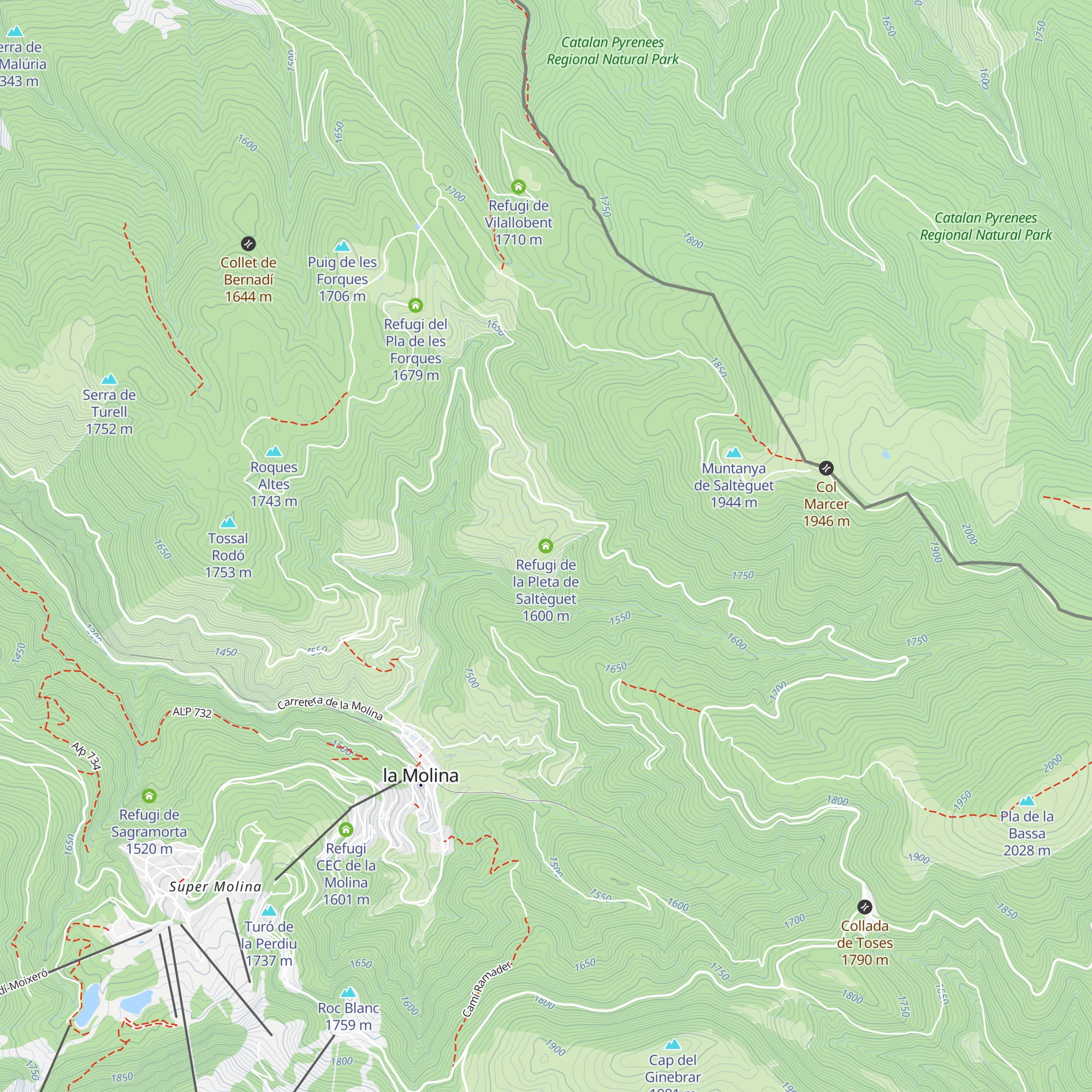 Refugi de la Pleta de Saltèguet map