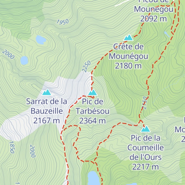 Map of Pic de Tarbésou