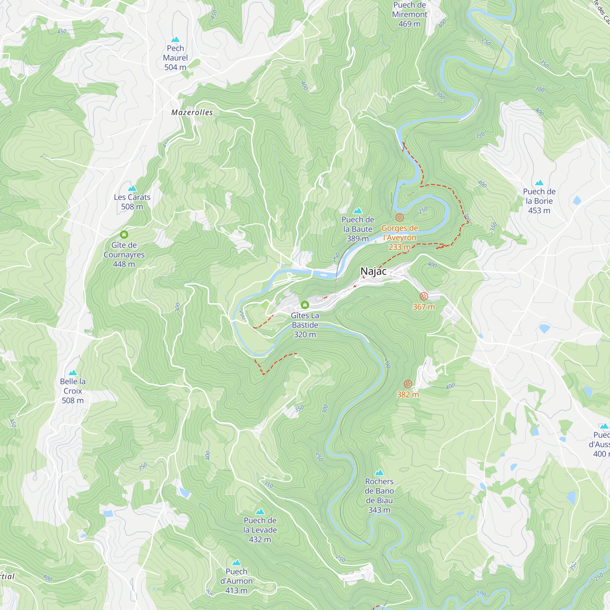 Gîtes La Bastide map