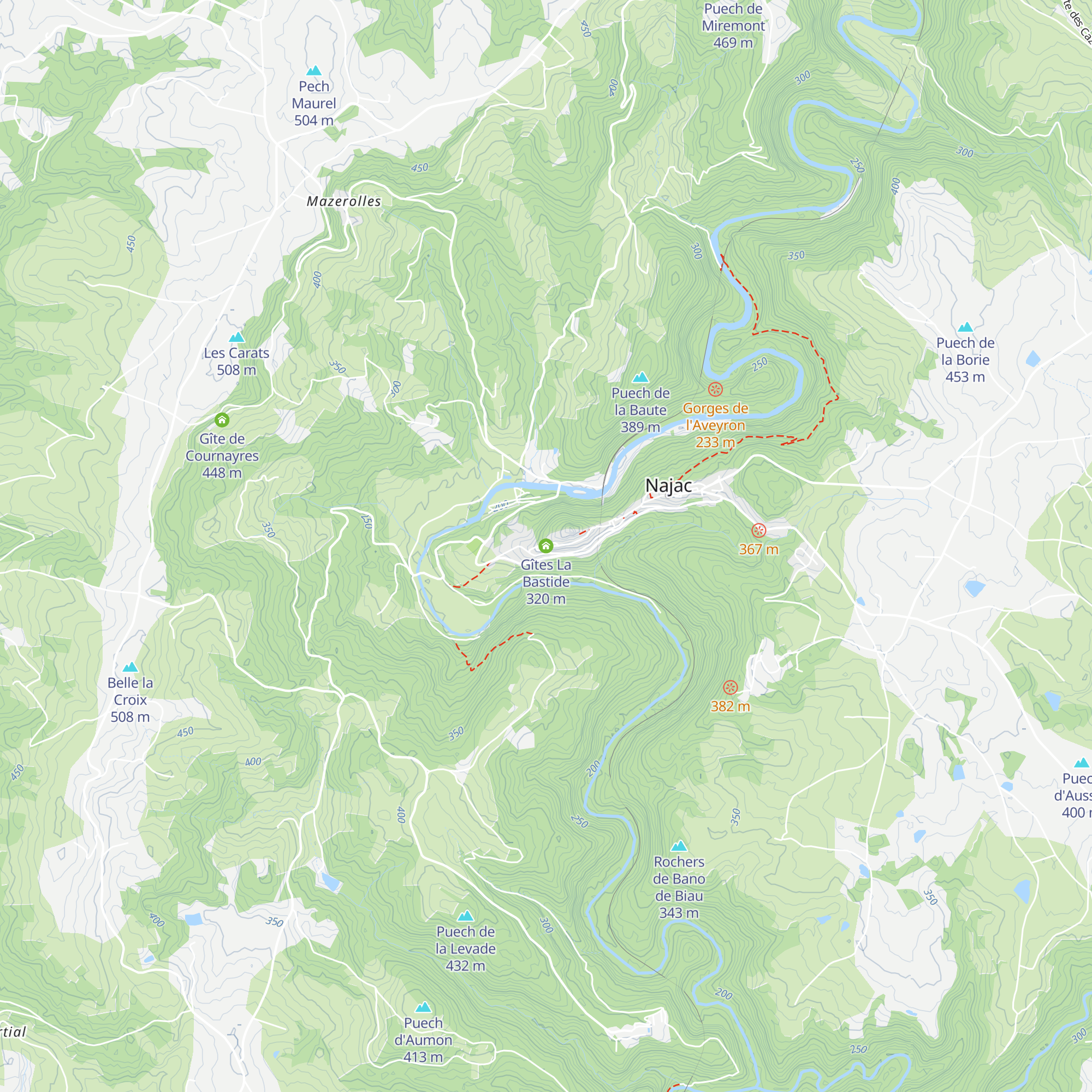 Gîtes La Bastide map