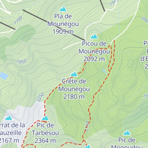 Map of Crête de Mounégou